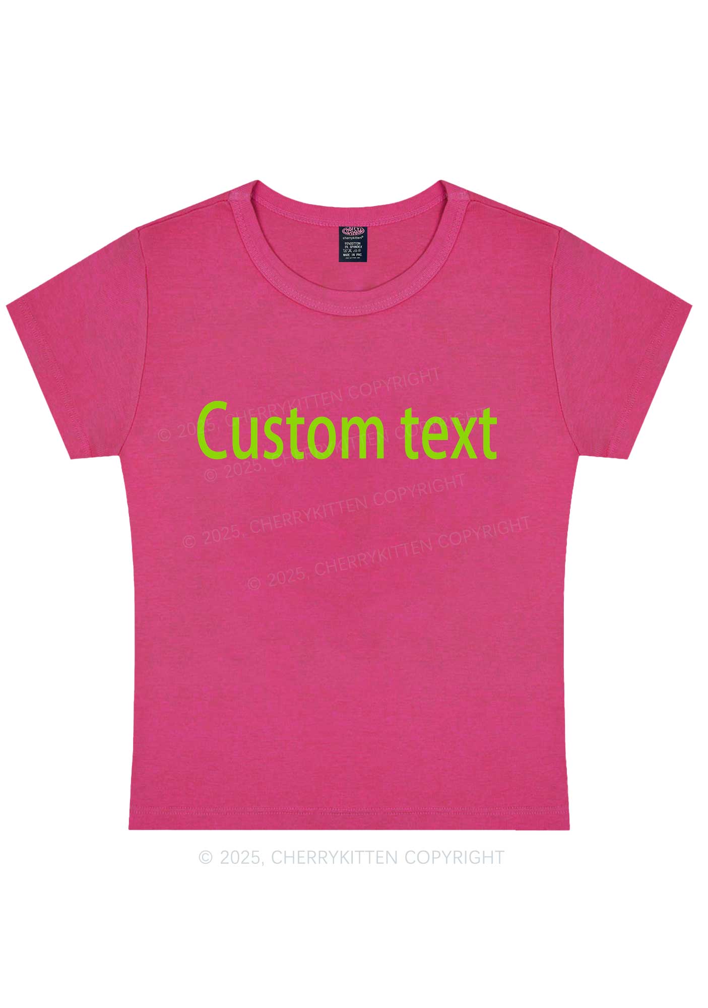 Custom Brat Text Y2K Baby Tee Cherrykitten - Image 5