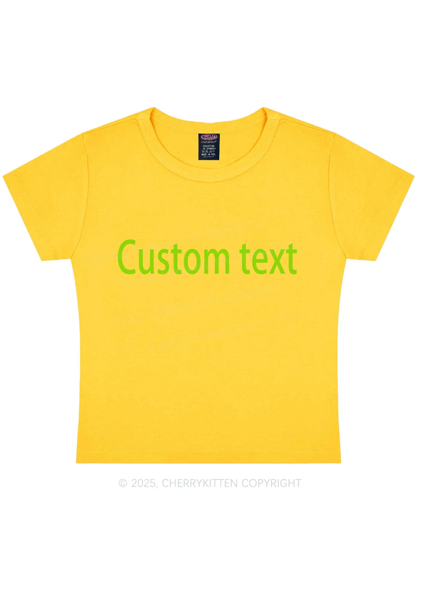 Custom Brat Text Y2K Baby Tee Cherrykitten - Image 8