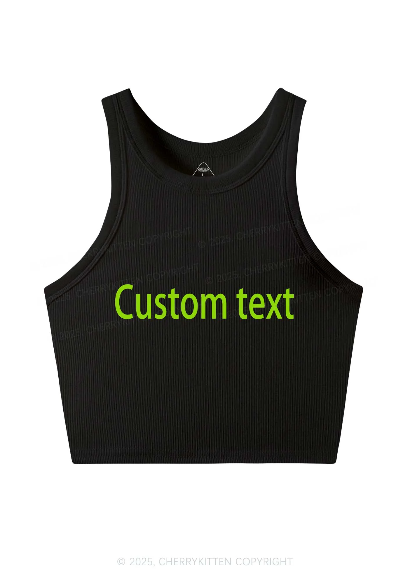 Custom Brat Text Y2K Crop Tank Top Cherrykitten - Image 3