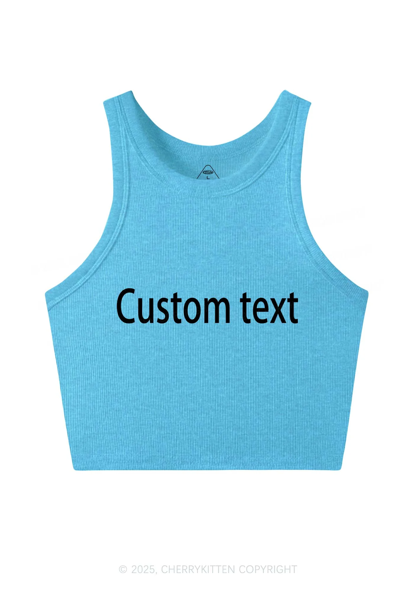 Custom Brat Text Y2K Crop Tank Top Cherrykitten - Image 4