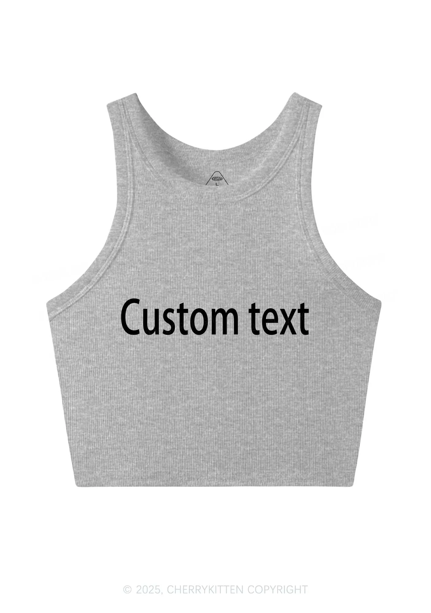 Custom Brat Text Y2K Crop Tank Top Cherrykitten - Image 5