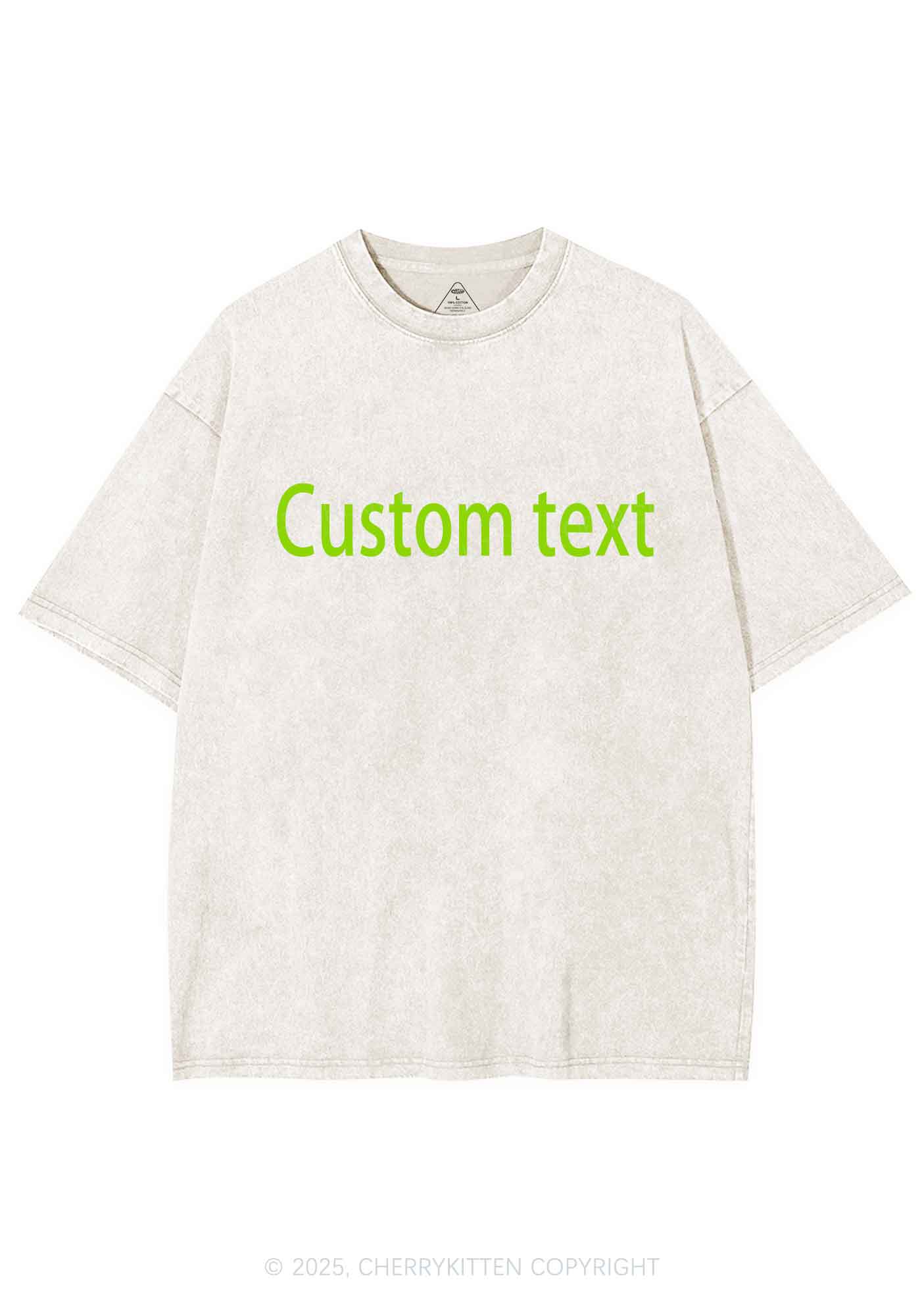 Custom Brat Text Y2K Shirts Washed Tee Cherrykitten - Image 3
