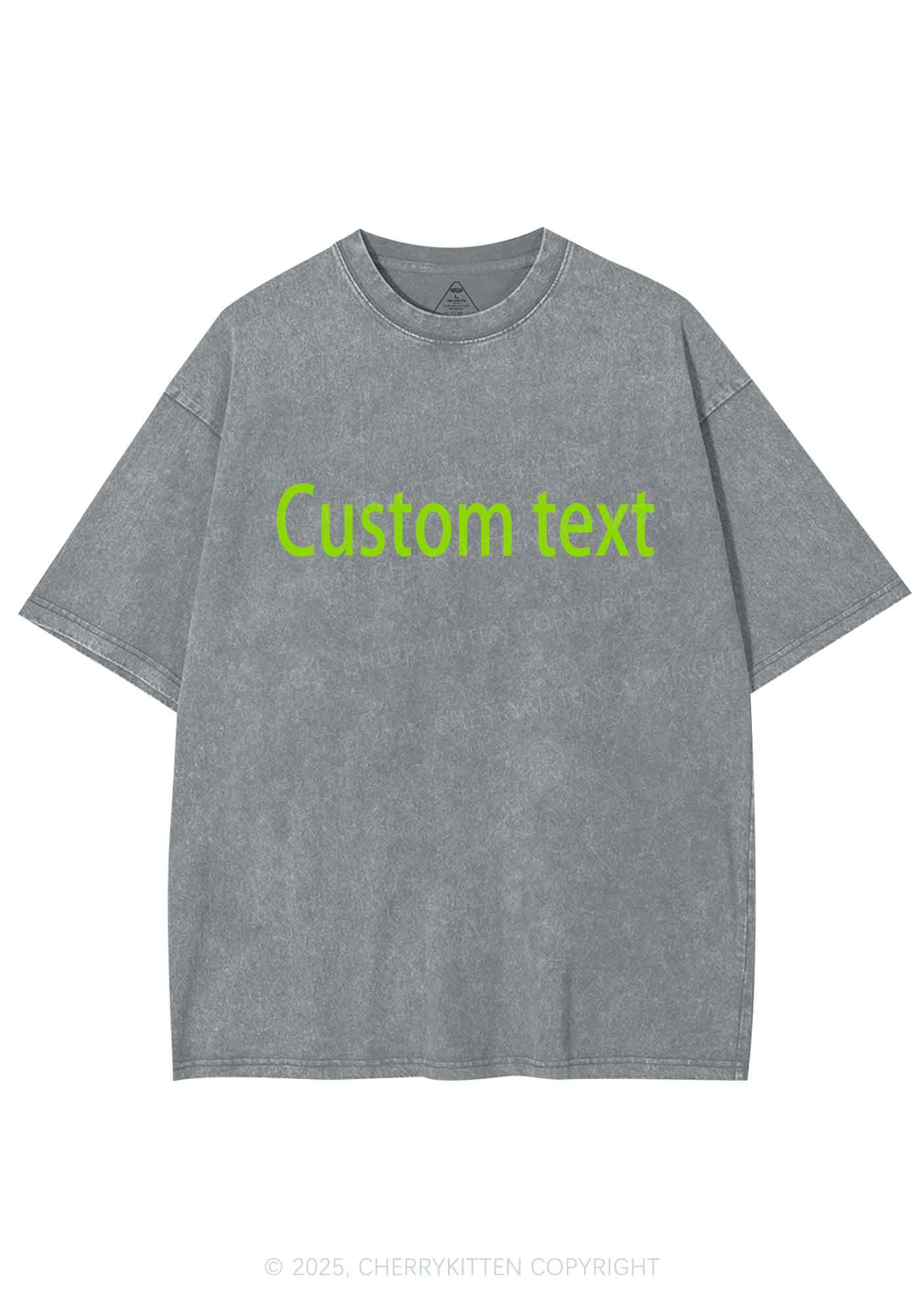 Custom Brat Text Y2K Shirts Washed Tee Cherrykitten - Image 6