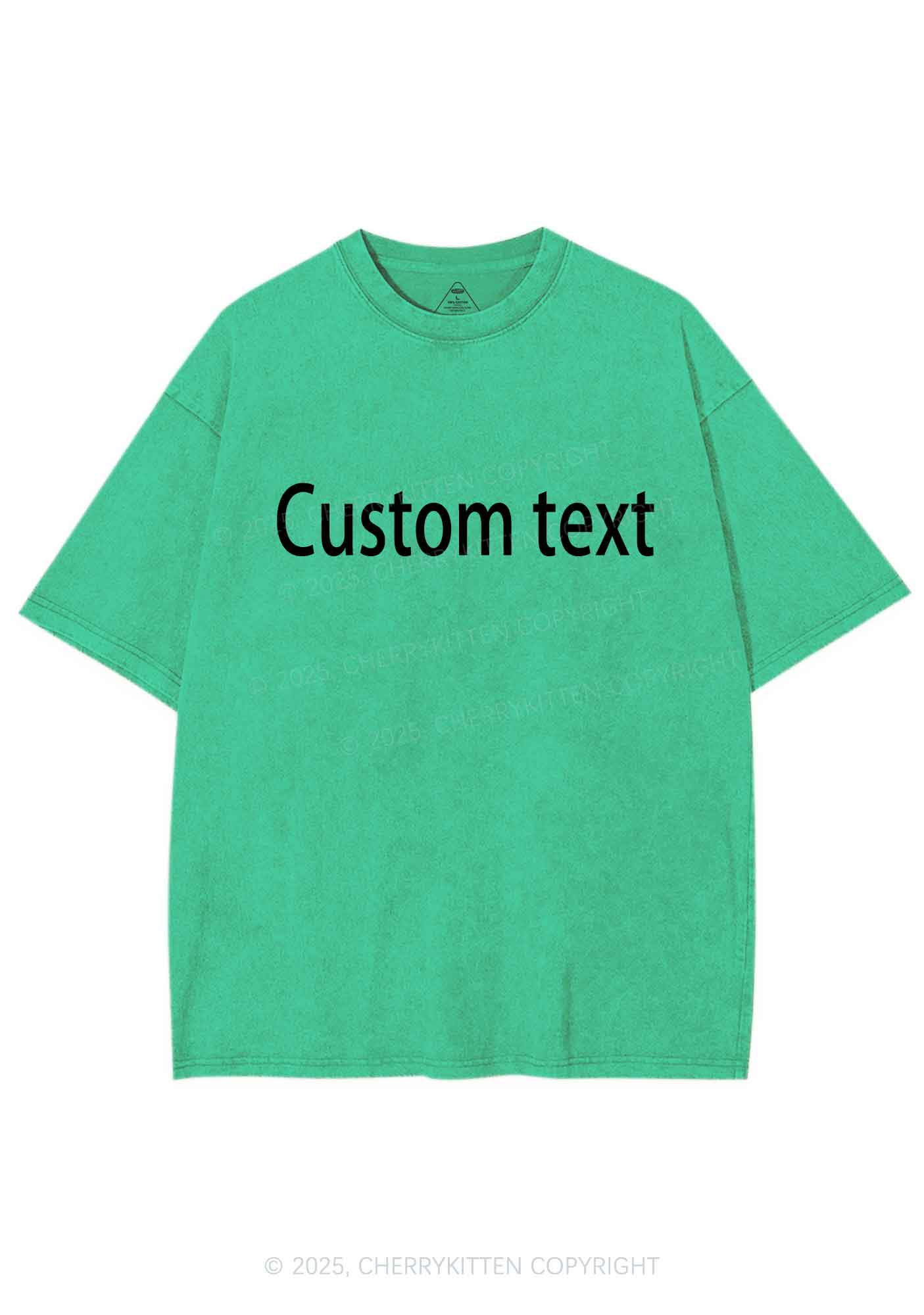 Custom Brat Text Y2K Shirts Washed Tee Cherrykitten - Image 7