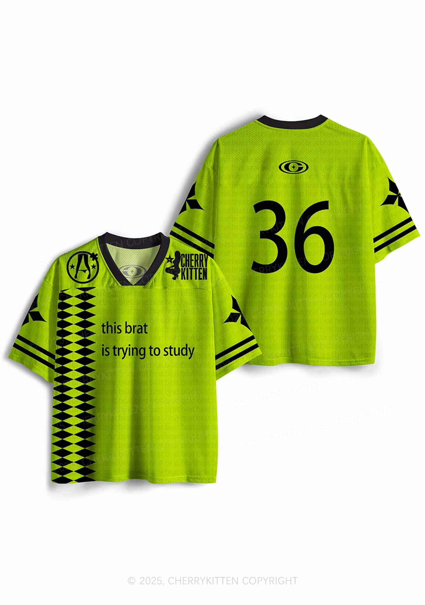 Custom Brat Trying To Study Y2K Sport Jersey Shirts Cherrykitten - Image 3