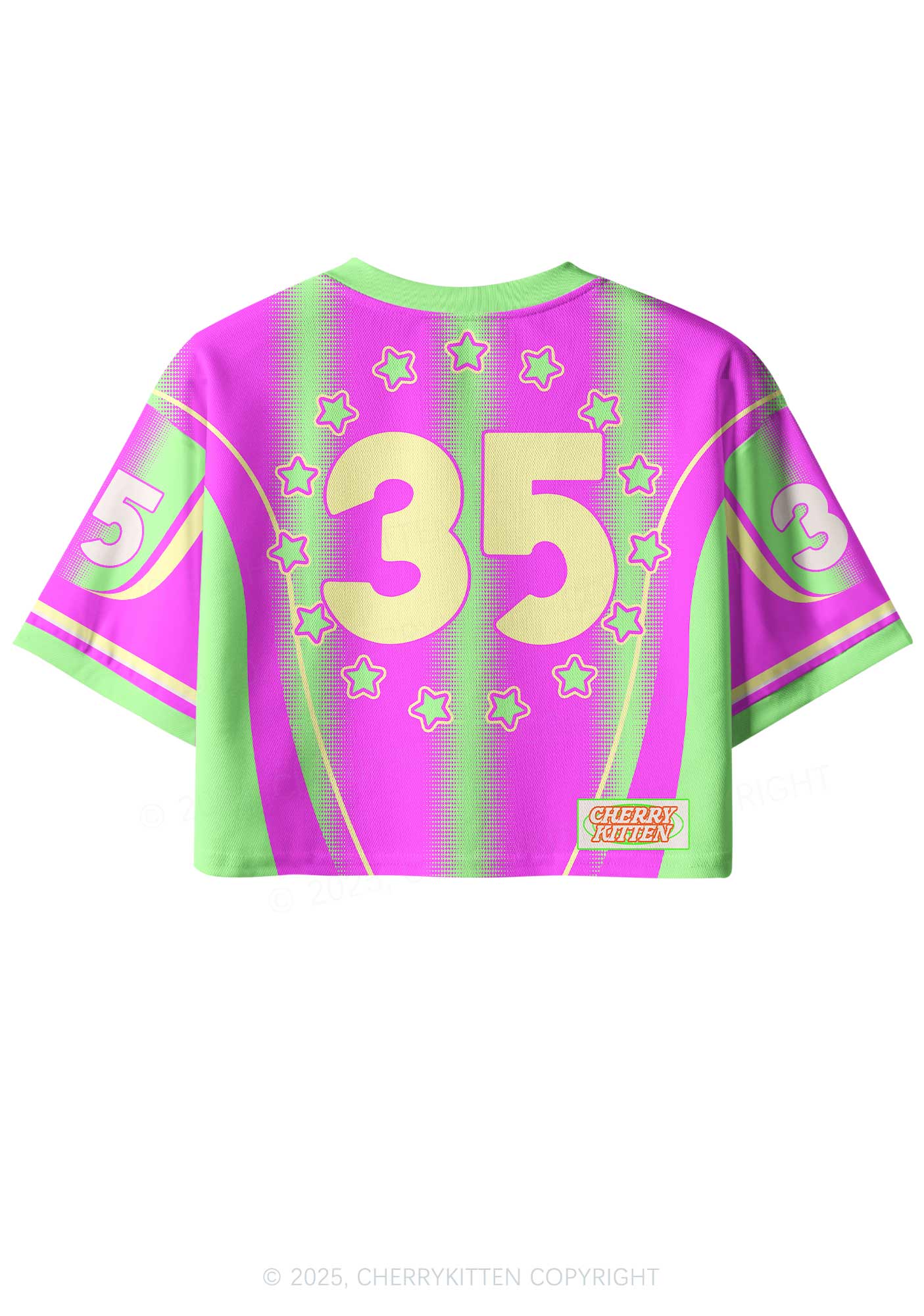 Custom Bright Pink Pony Y2K Crop Sport Jersey Shirts Cherrykitten - Image 2