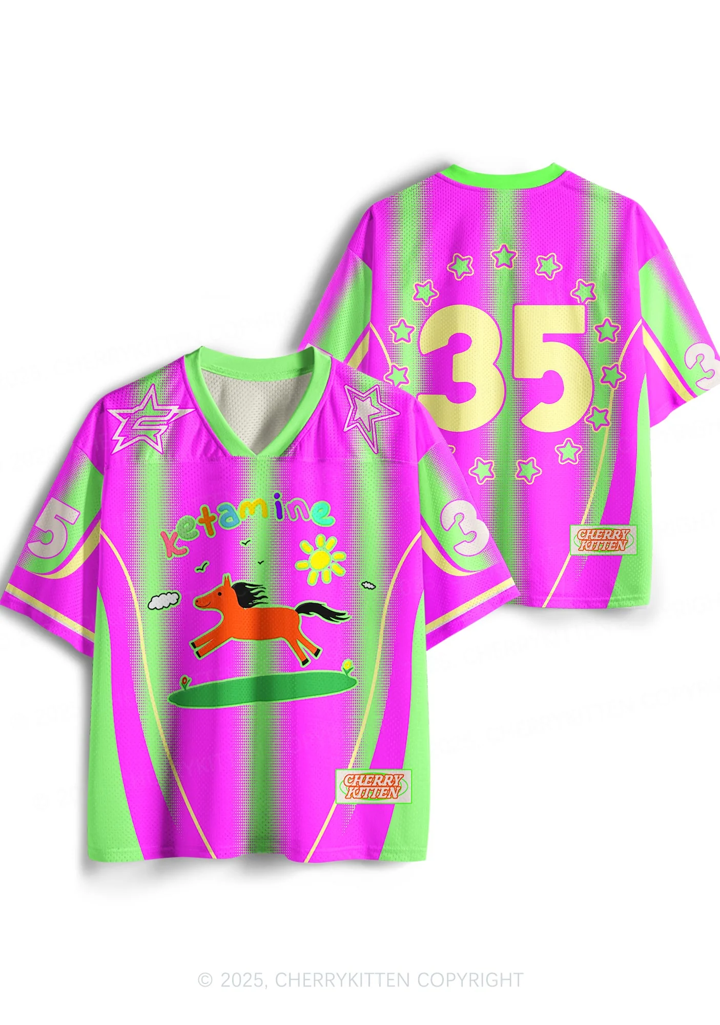 Custom Bright Pink Pony Y2K Sport Jersey Shirts Cherrykitten - Image 3