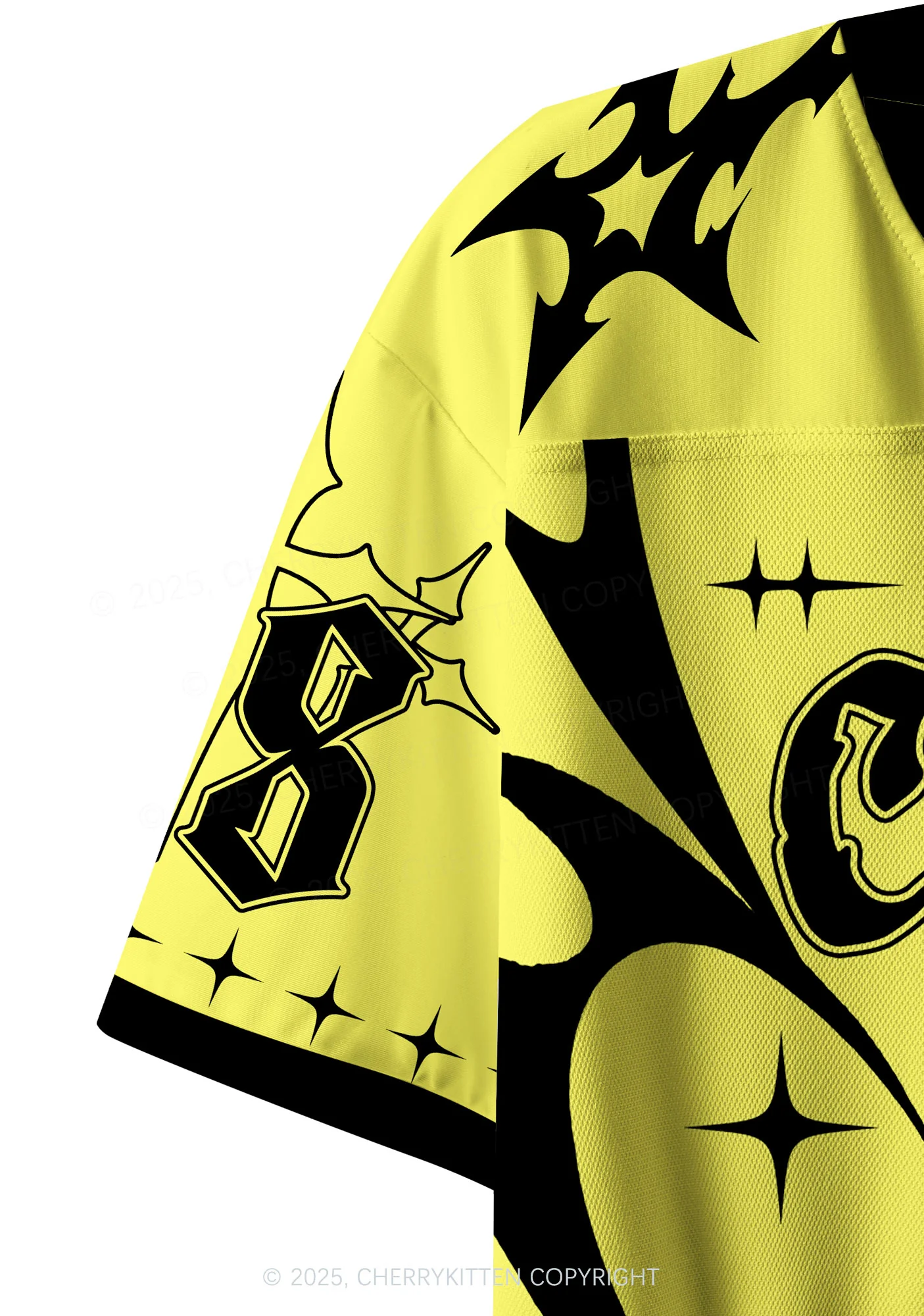 Custom Bright Yellow Cxxt Y2K Crop Sport Jersey Shirts Cherrykitten - Image 4