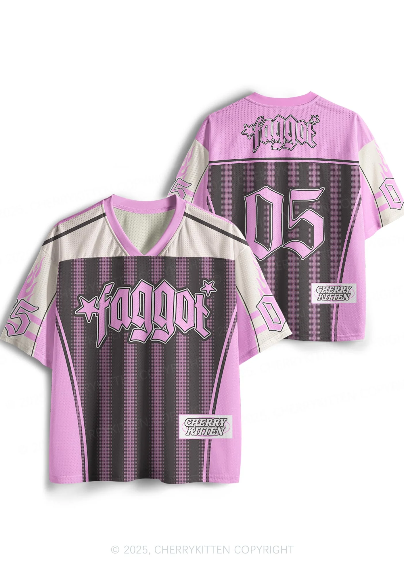 Custom Brown Faggot Stars Pride Y2K Sport Jersey Shirts Cherrykitten - Image 3