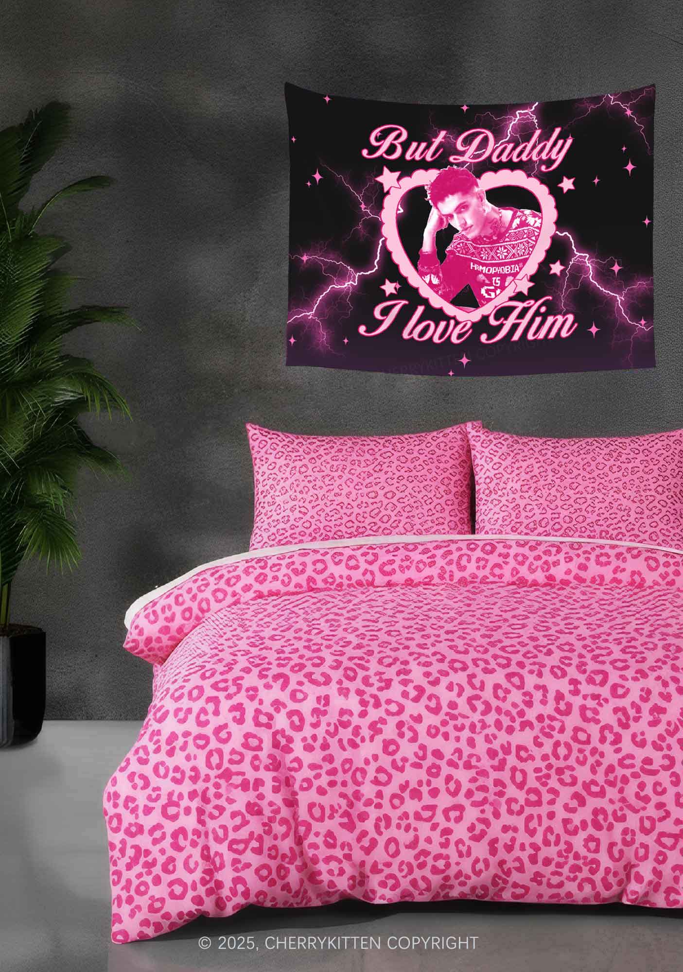 Custom But Daddy I Love Him Valentine's Day Flag Y2K Tapestry Cherrykitten - Image 2