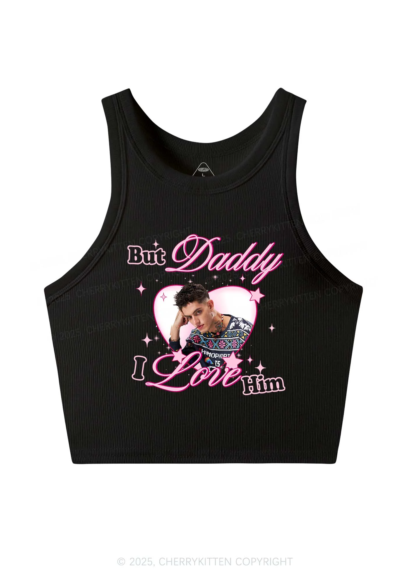 Custom But Daddy I Love Y2K Crop Tank Top Cherrykitten - Image 3