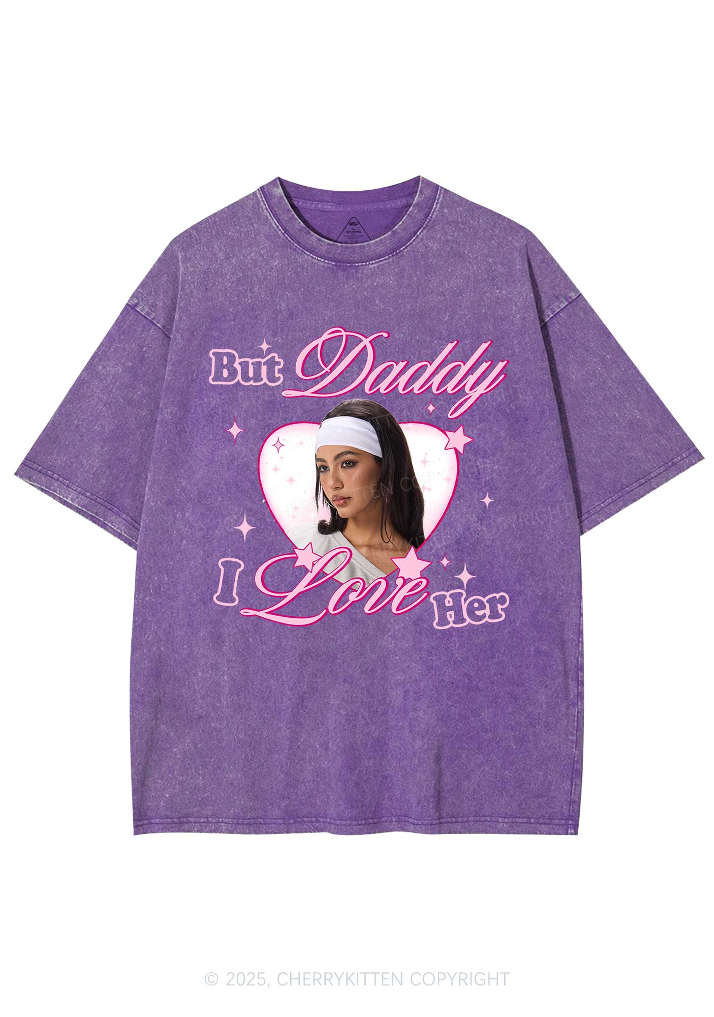 Custom But Daddy I Love Y2K Shirts Washed Tee Cherrykitten - Image 4
