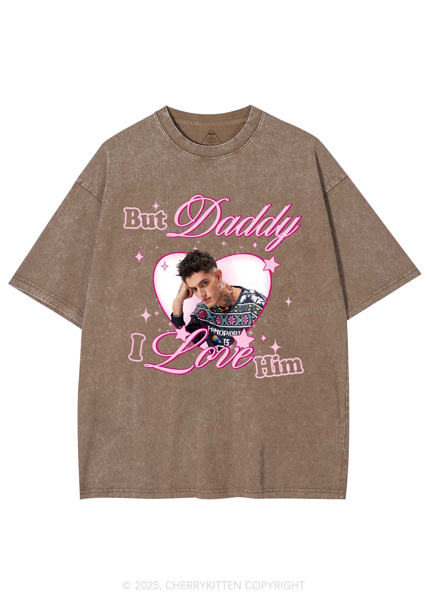 Custom But Daddy I Love Y2K Shirts Washed Tee Cherrykitten - Image 6