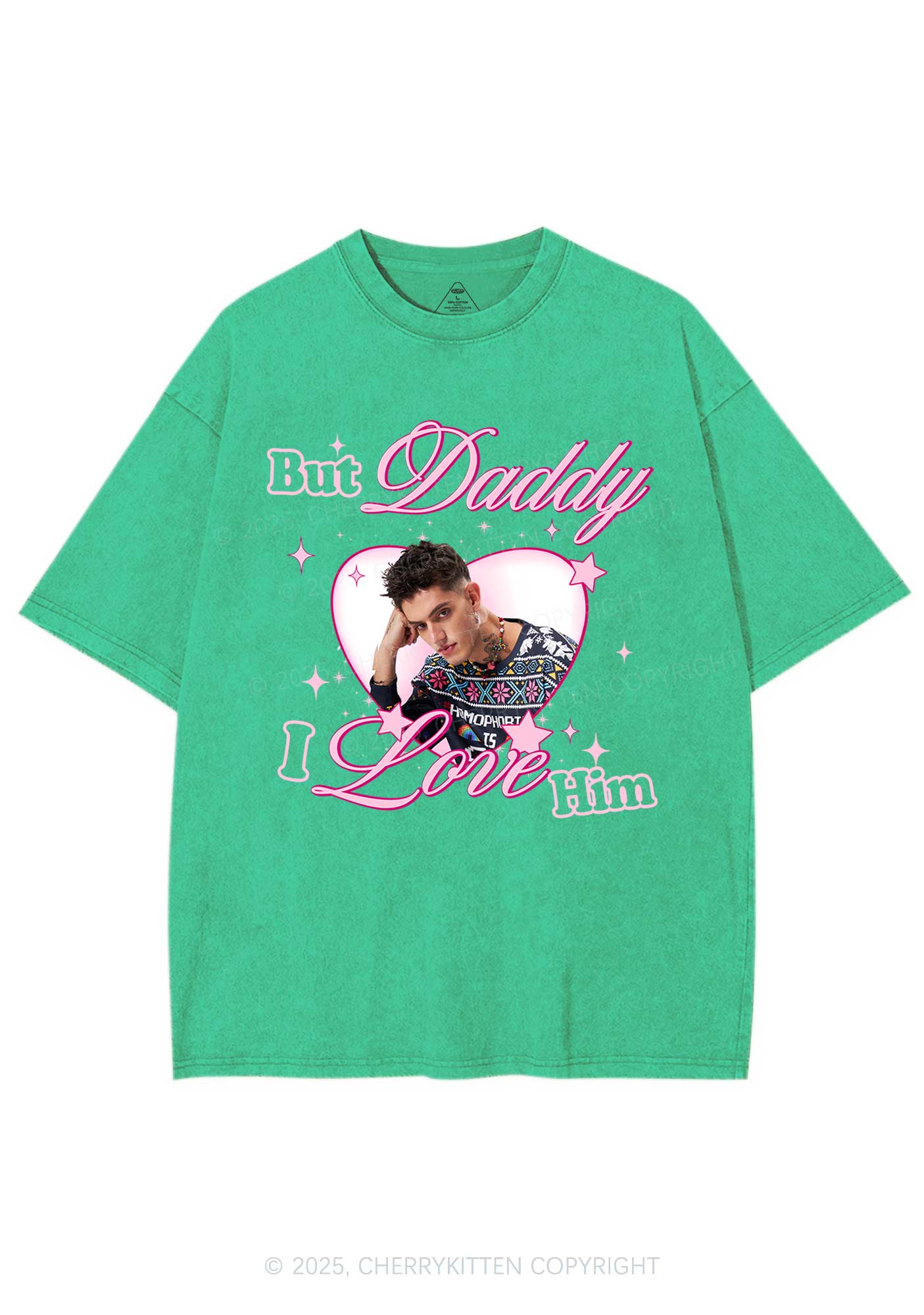 Custom But Daddy I Love Y2K Shirts Washed Tee Cherrykitten - Image 7