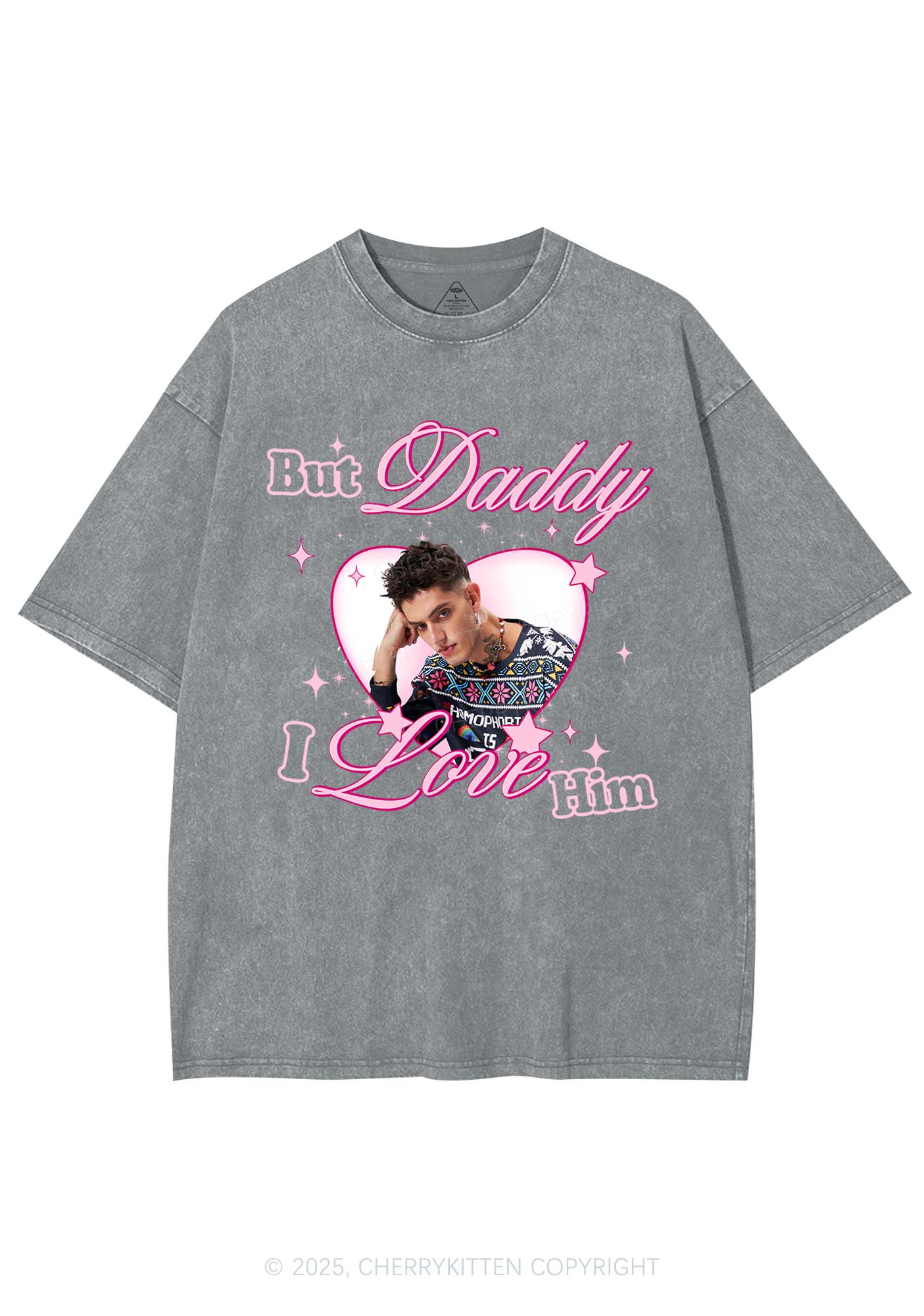 Custom But Daddy I Love Y2K Shirts Washed Tee Cherrykitten - Image 8
