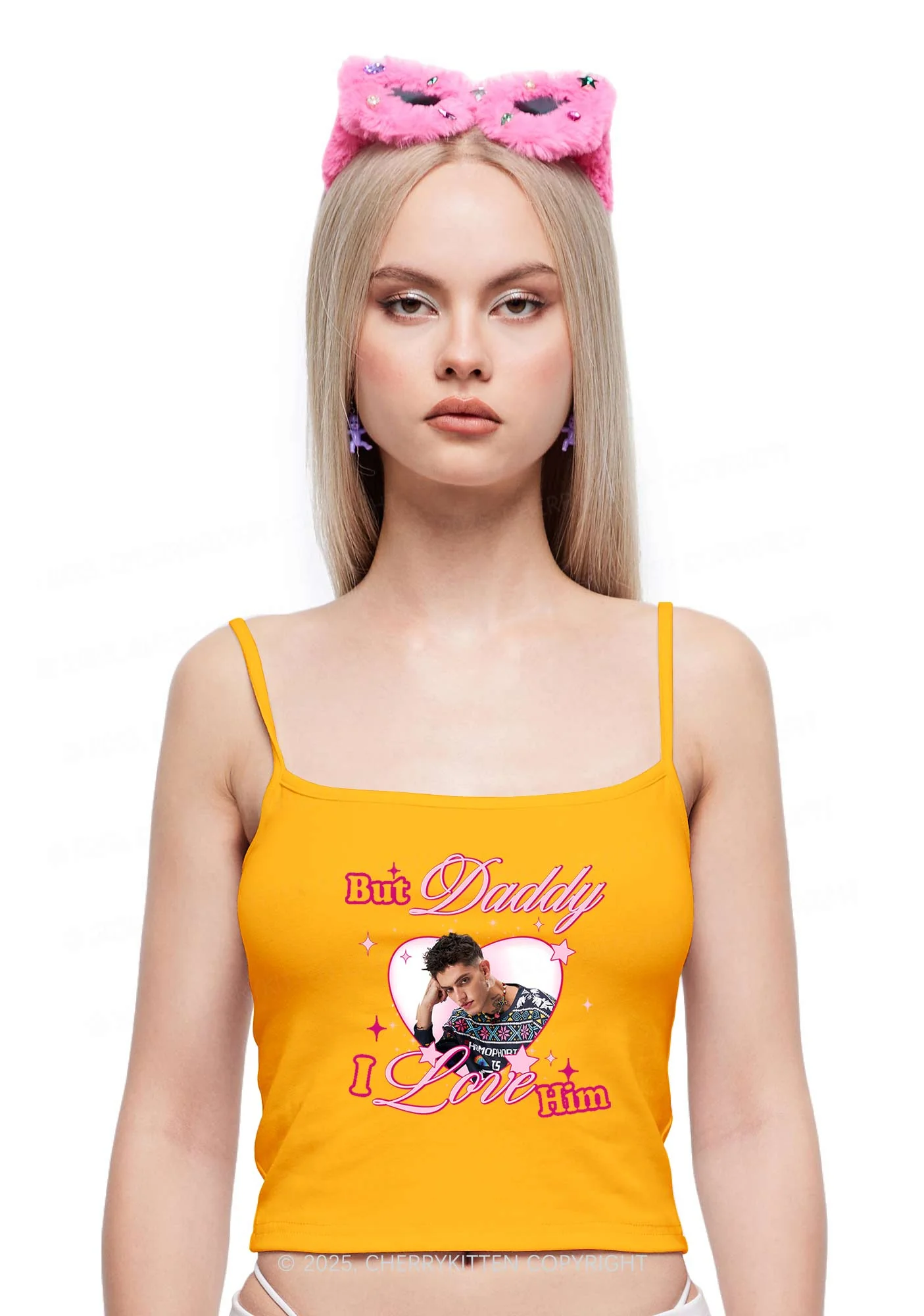 Custom But Daddy I Love Y2K Spaghetti Strap Cami Cherrykitten - Image 2