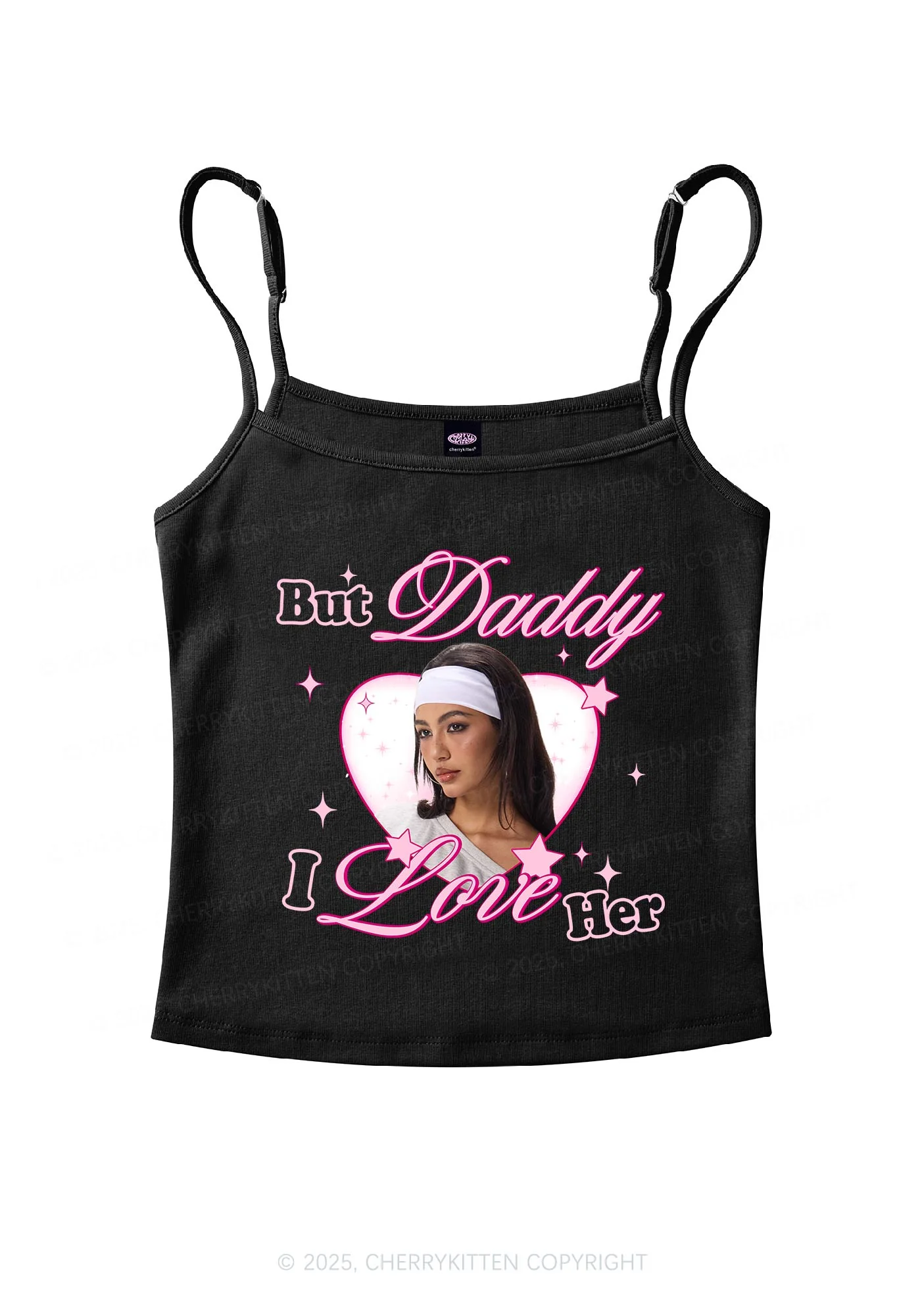 Custom But Daddy I Love Y2K Spaghetti Strap Cami Cherrykitten - Image 3
