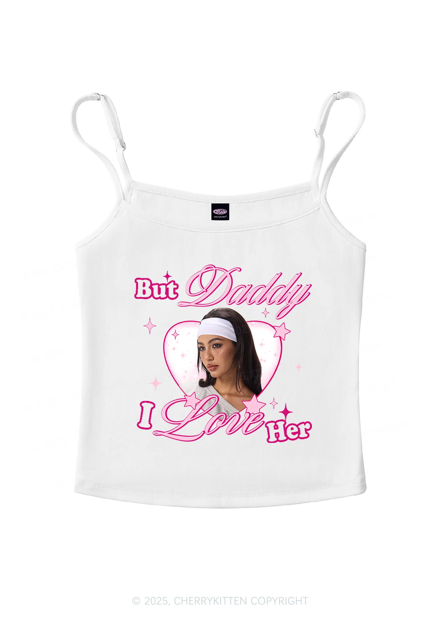 Custom But Daddy I Love Y2K Spaghetti Strap Cami Cherrykitten - Image 4