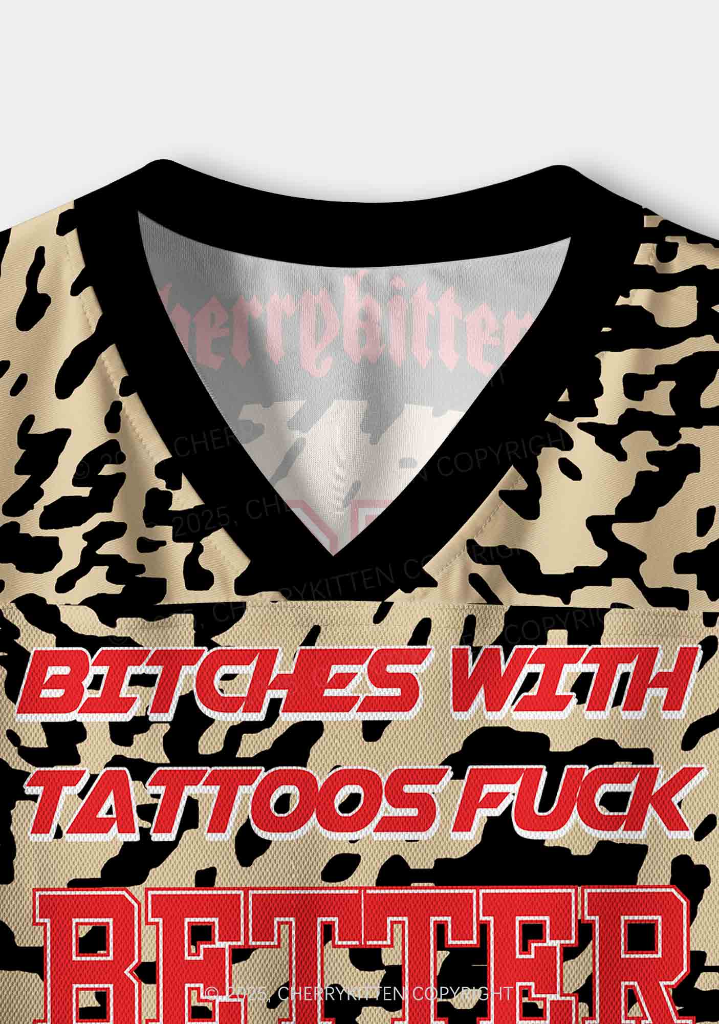 Custom Bxxches With Tattoos Fxxk Better Y2K Crop Sport Jersey Shirts Cherrykitten - Image 3