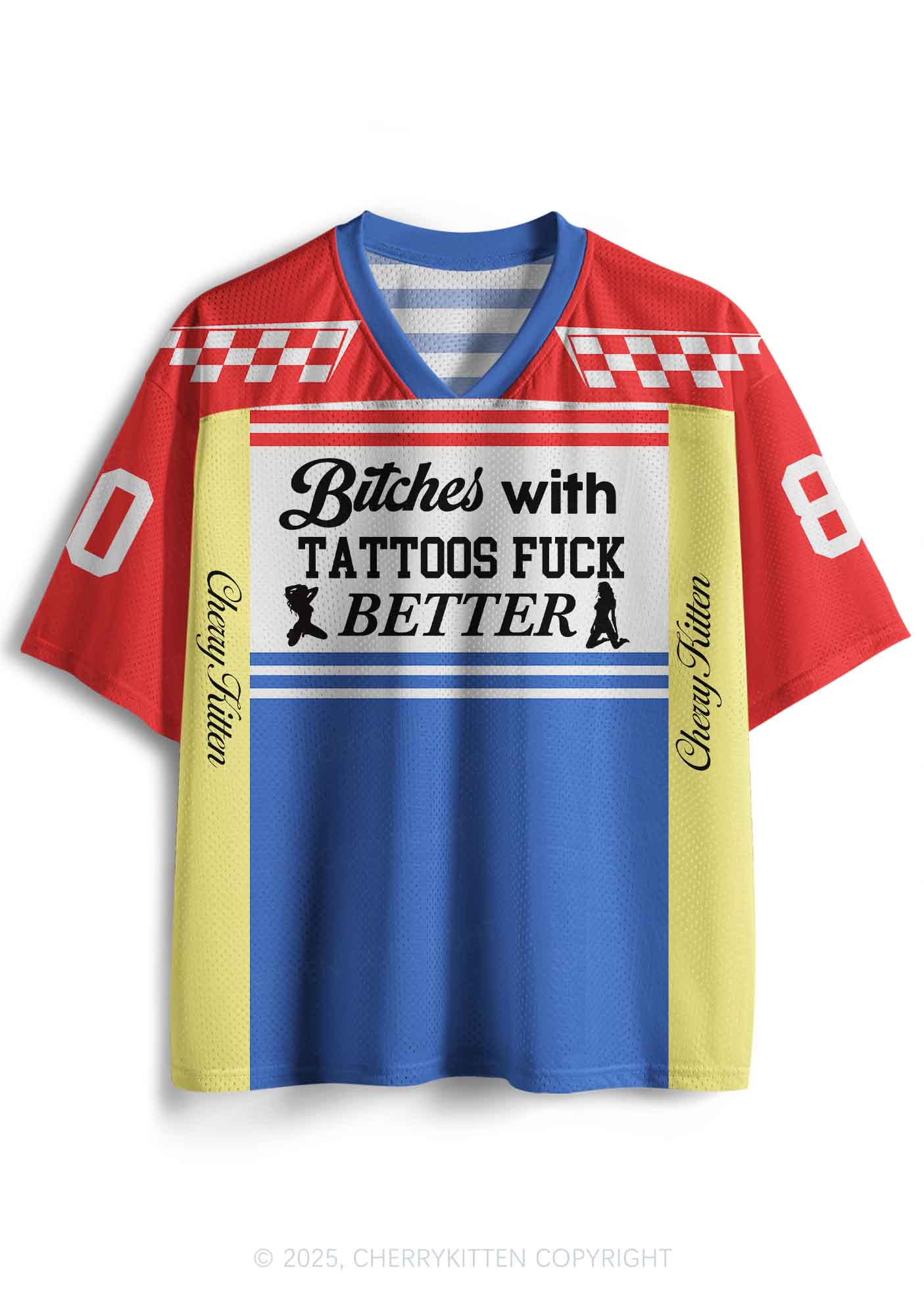 Custom Bxxches With Tattoos Fxxk Better Y2K Sport Jersey Shirts Cherrykitten - Image 2