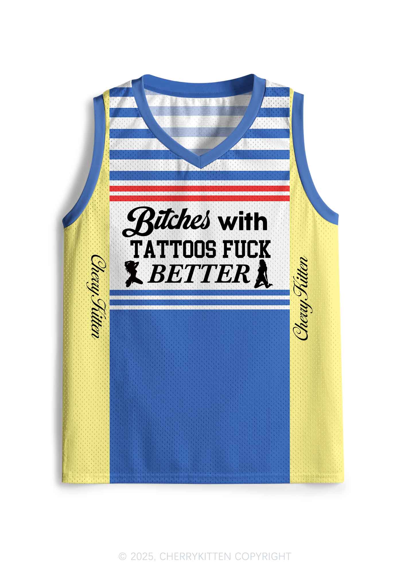 Custom Bxxches With Tattoos Fxxk Better Y2K Sport Jersey Tank Cherrykitten - Image 2