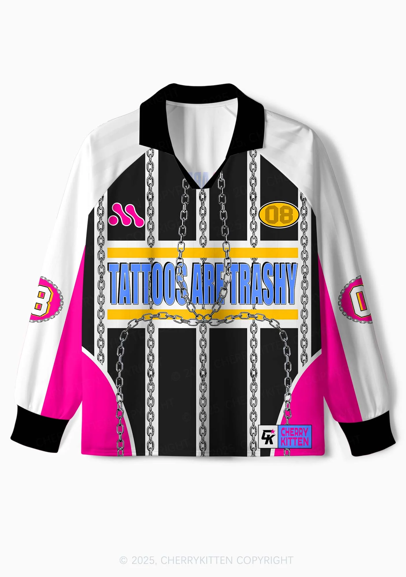 Custom Chain Tattoos Are Trashy Y2K Sport Long Sleeve Jersey Shirts Cherrykitten - Image 2