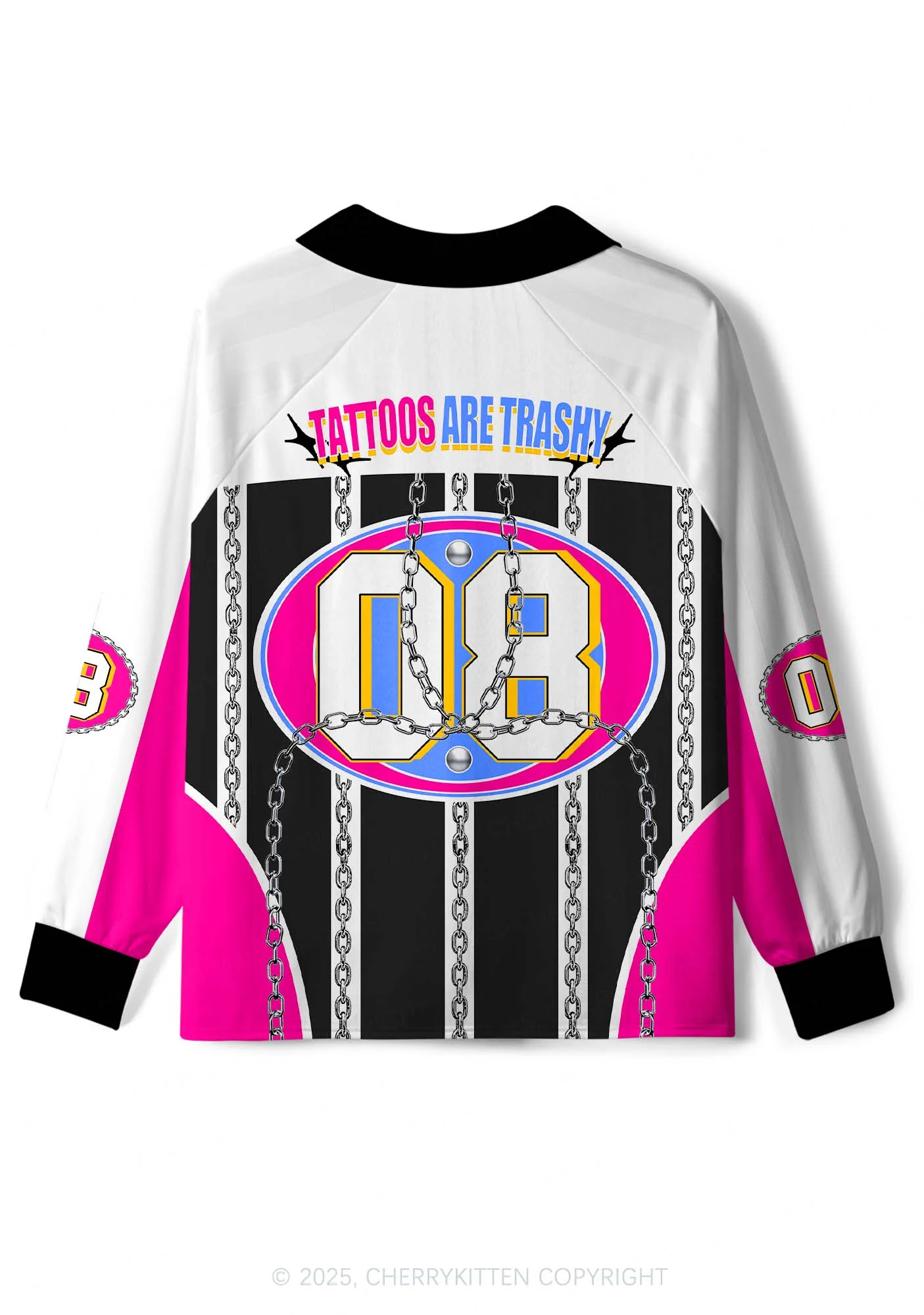 Custom Chain Tattoos Are Trashy Y2K Sport Long Sleeve Jersey Shirts Cherrykitten - Image 3
