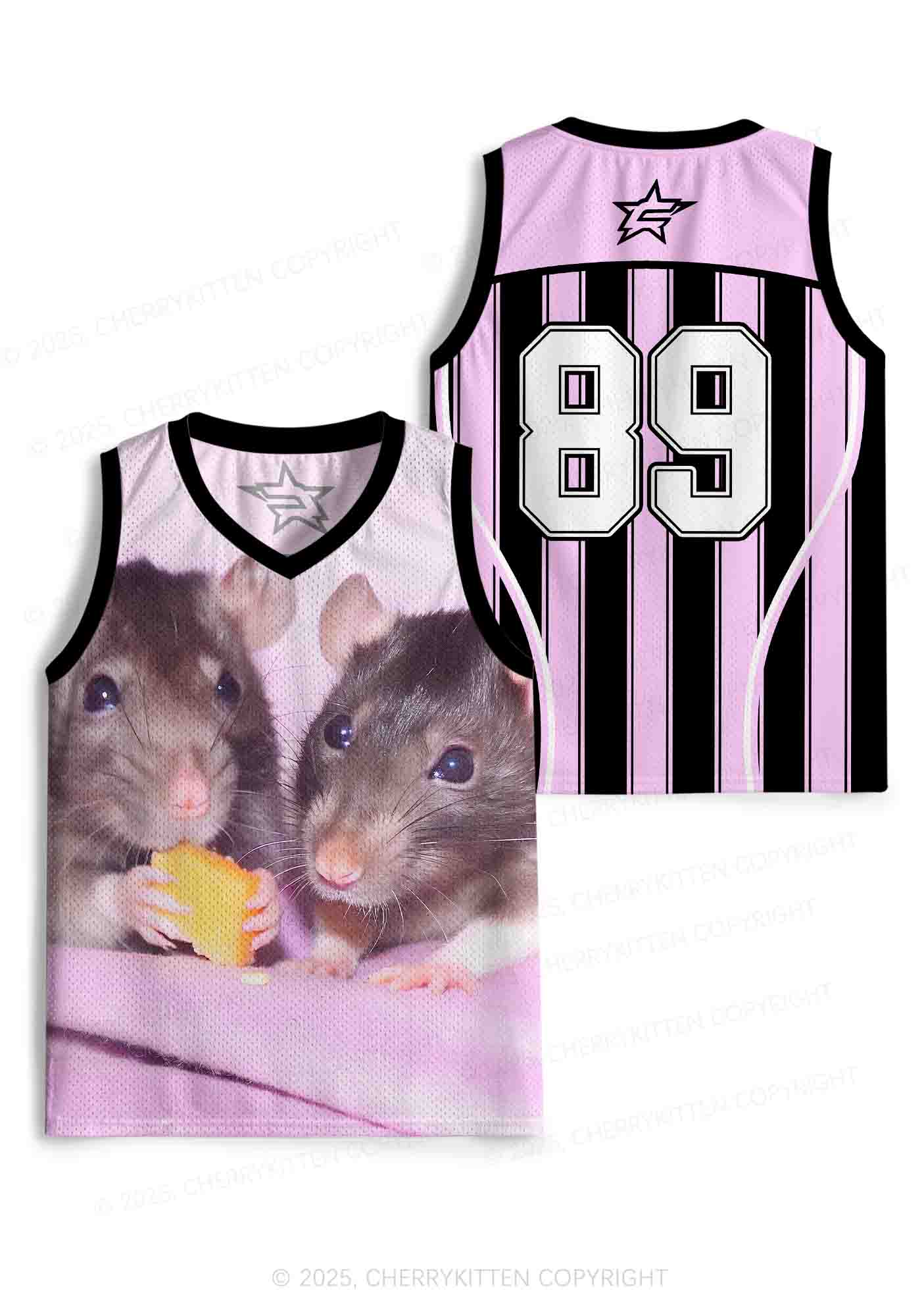 Custom Cheese Rat Y2K Sport Jersey Tank Cherrykitten - Image 3