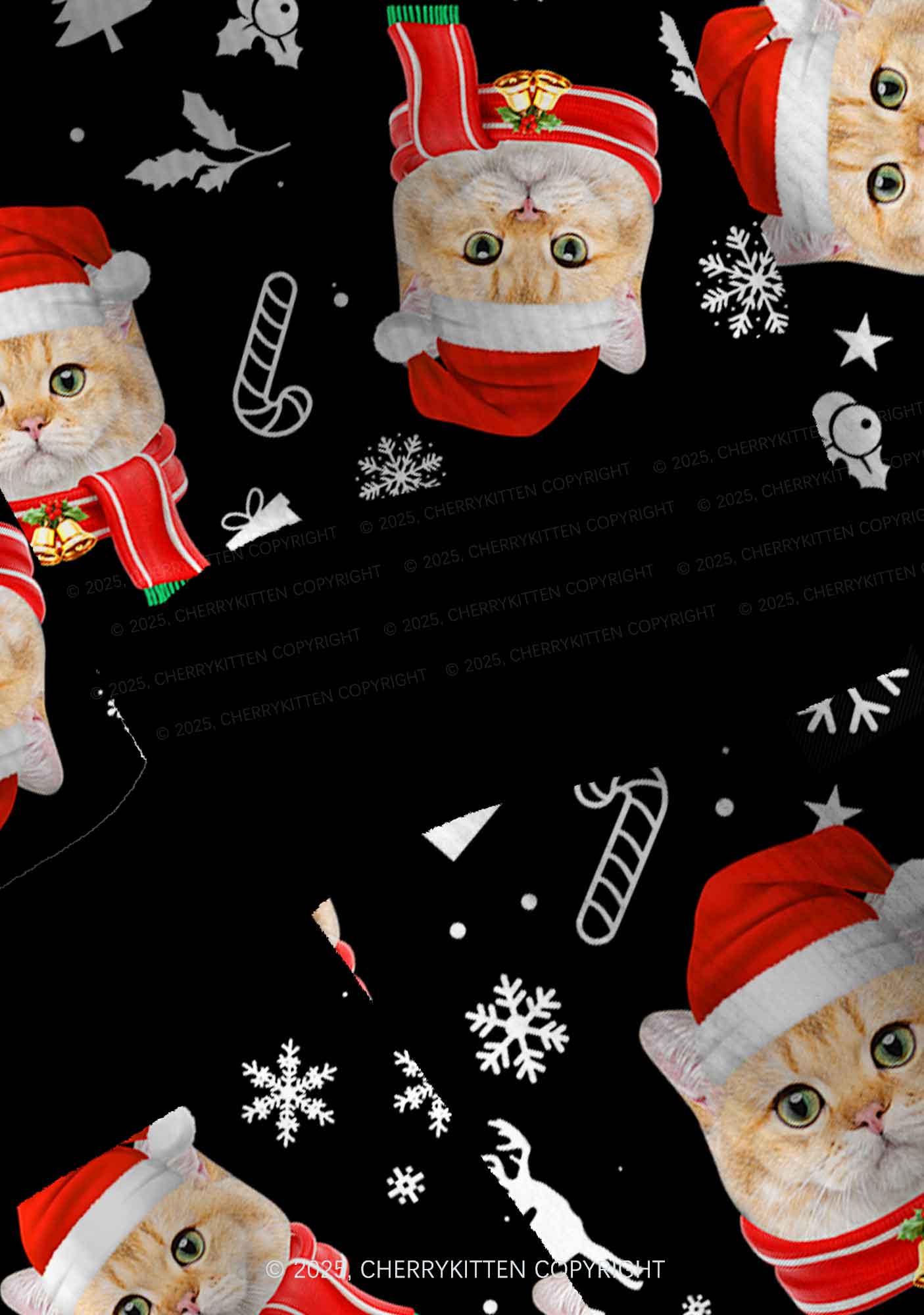 Custom Christmas Cat Face Y2K Christmas Cardigan Knit Sweatshirt Cherrykitten - Image 4