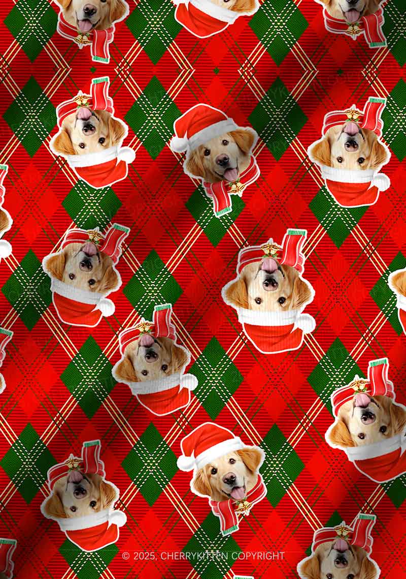 Custom Christmas Dog Face Y2K Print Long Sleeve Pajama Set Cherrykitten - Image 4