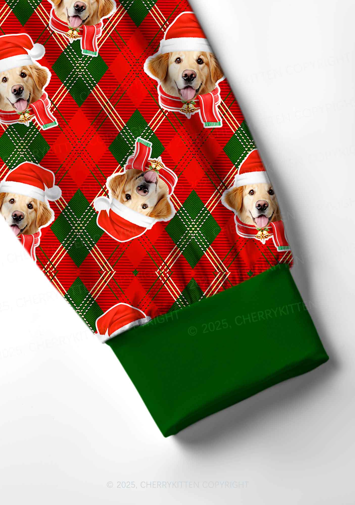 Custom Christmas Dog Face Y2K Print Long Sleeve Pajama Set Cherrykitten - Image 5