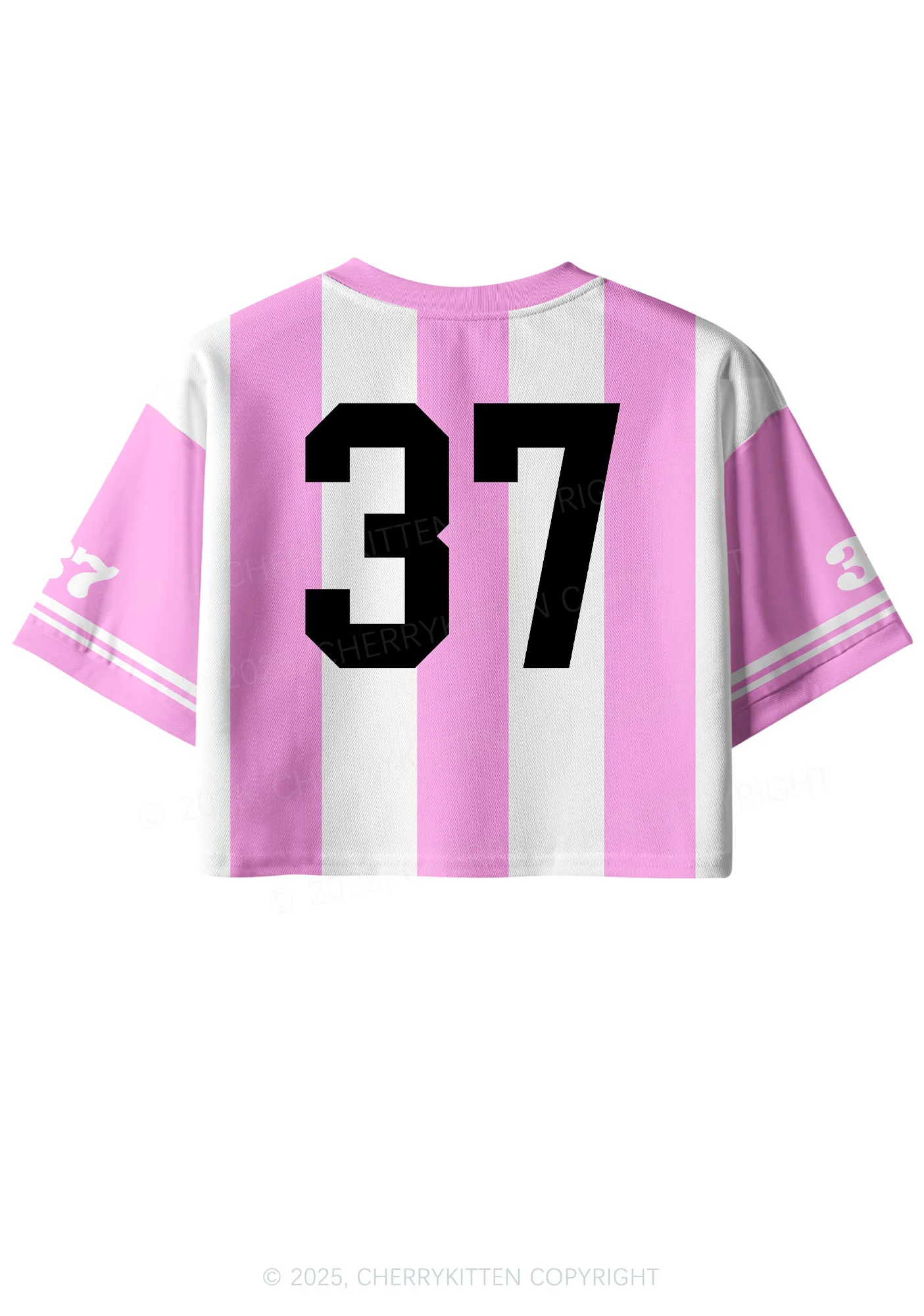 Custom Christmas Pink Santa Y2K Crop Sport Jersey Shirts Cherrykitten - Image 2