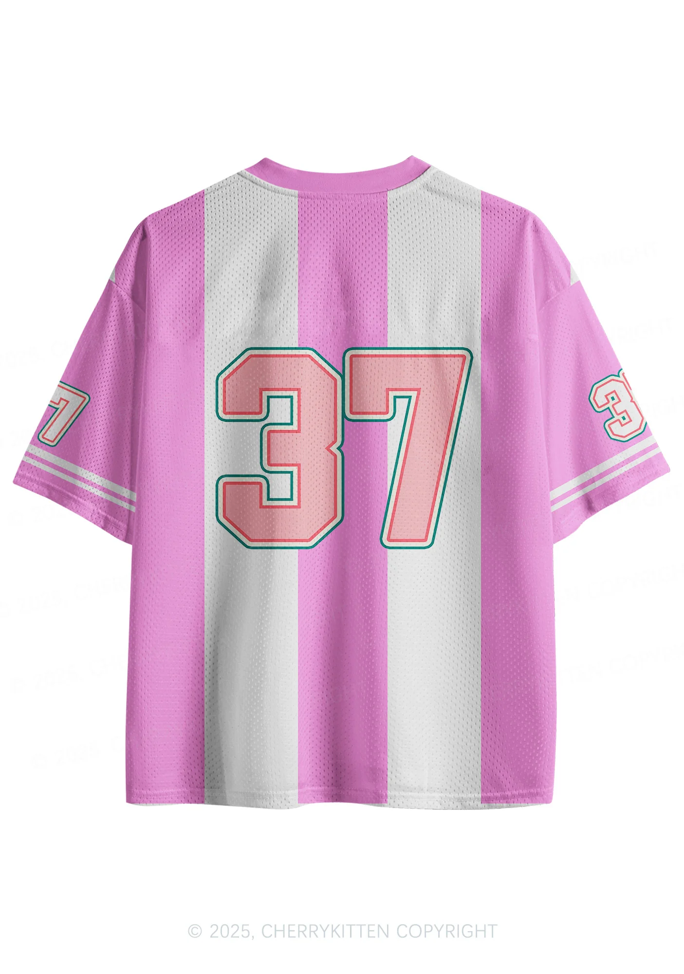 Custom Christmas Pink Santa Y2K Sport Jersey Shirts Cherrykitten - Image 2