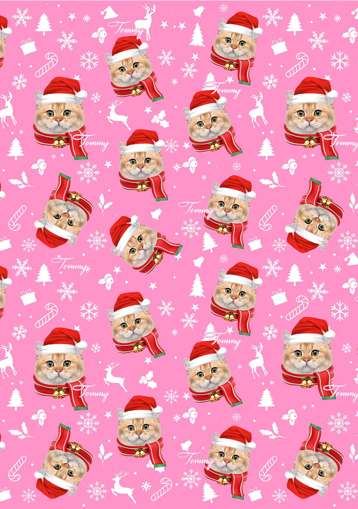Custom Christmas Sweet Cat Face Y2K Print Cami Shorts Pajama Set Cherrykitten - Image 2