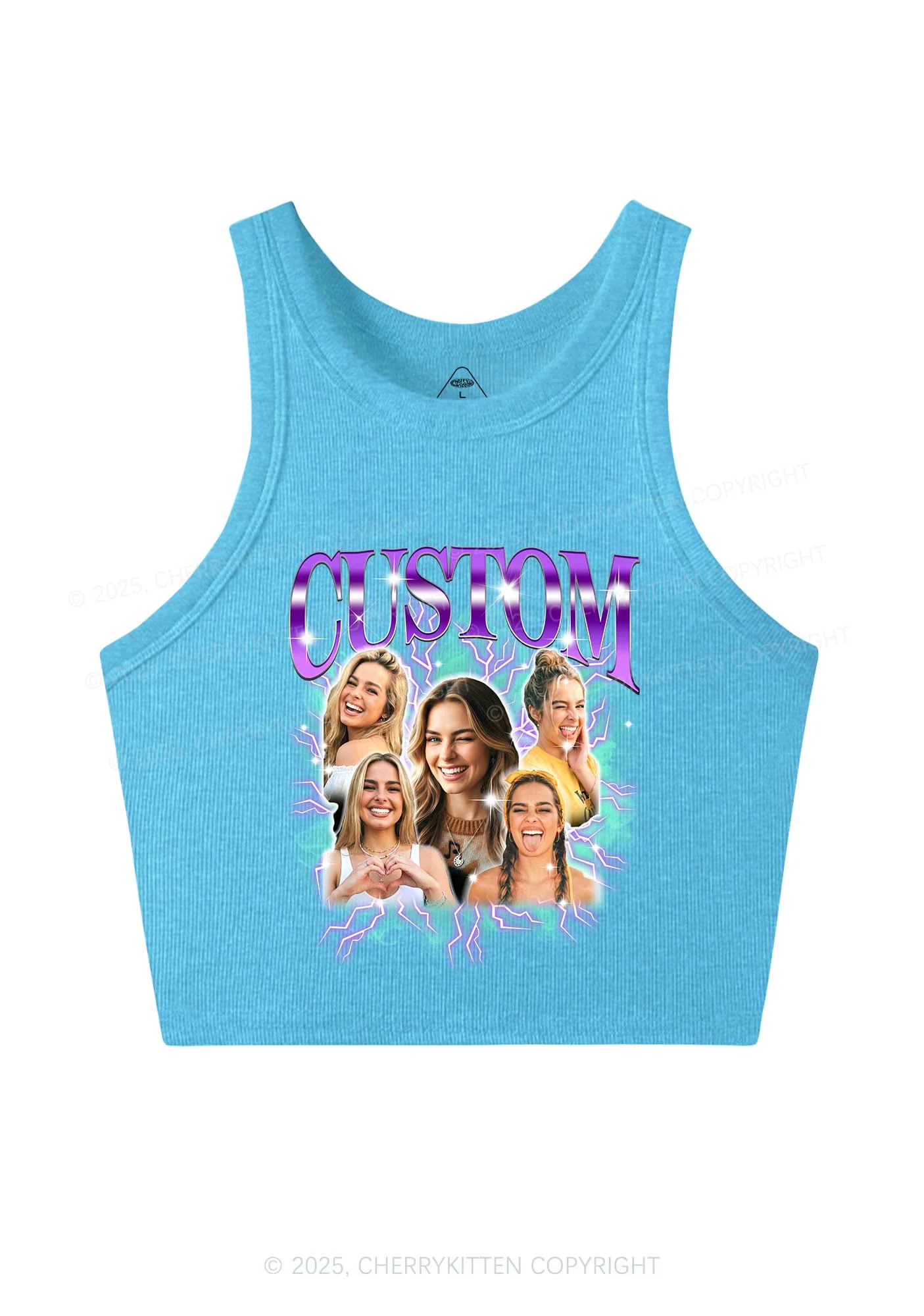 Custom Collage Portrait Y2K Crop Tank Top Cherrykitten - Image 5