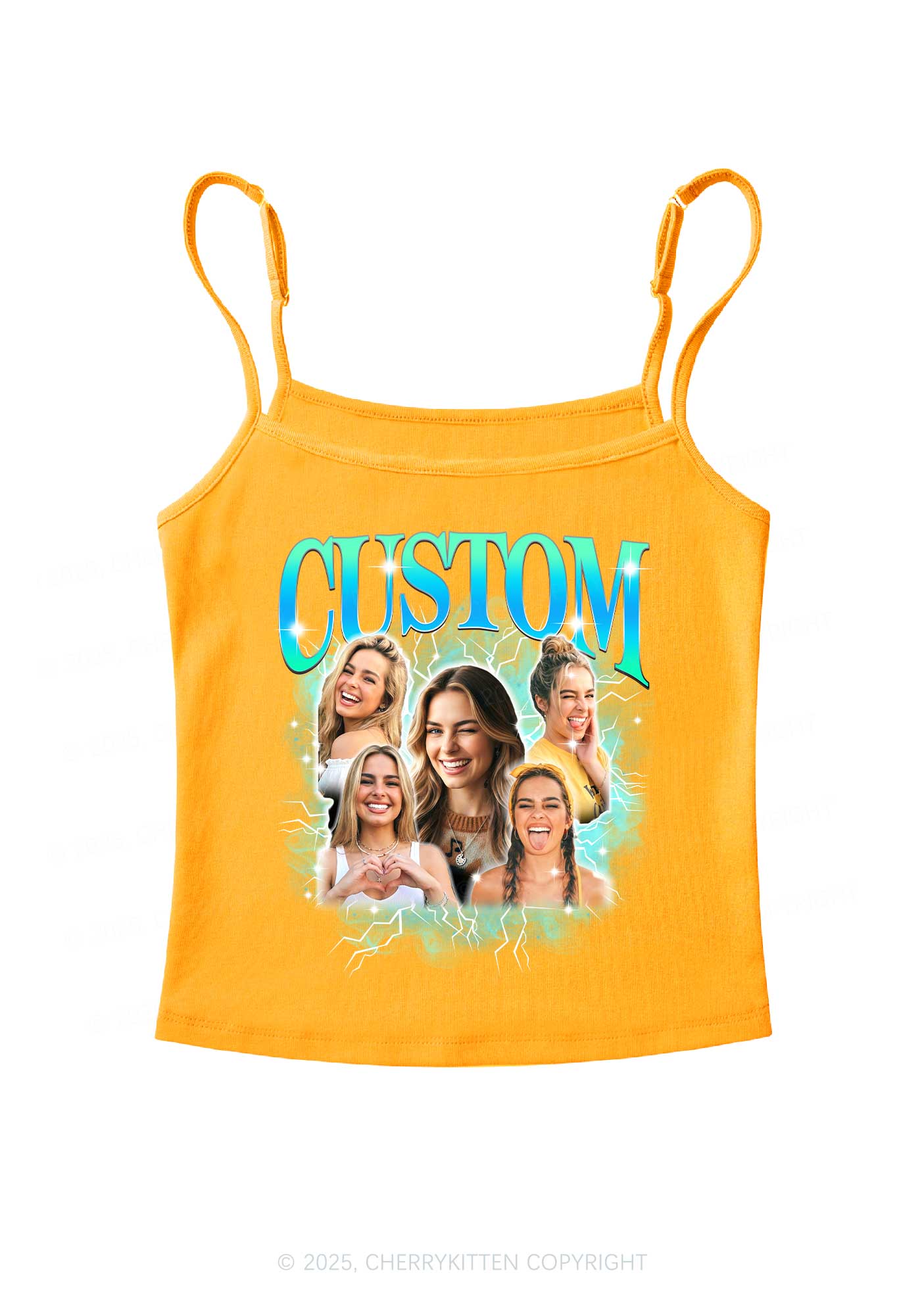 Custom Collage Portrait Y2K Spaghetti Strap Cami Cherrykitten - Image 8