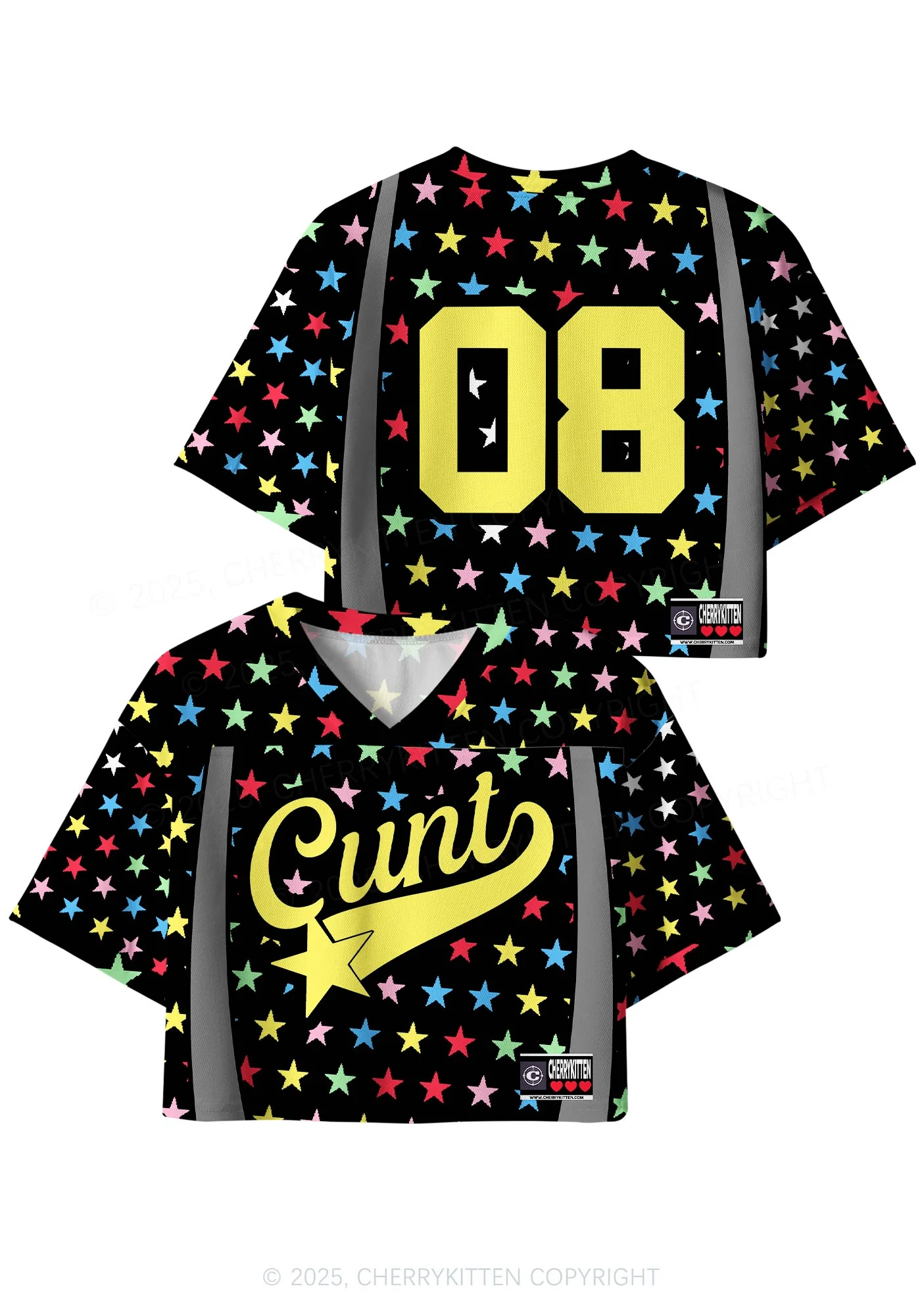 Custom Colourful Star Cxxt Y2K Crop Sport Jersey Shirts Cherrykitten - Image 3