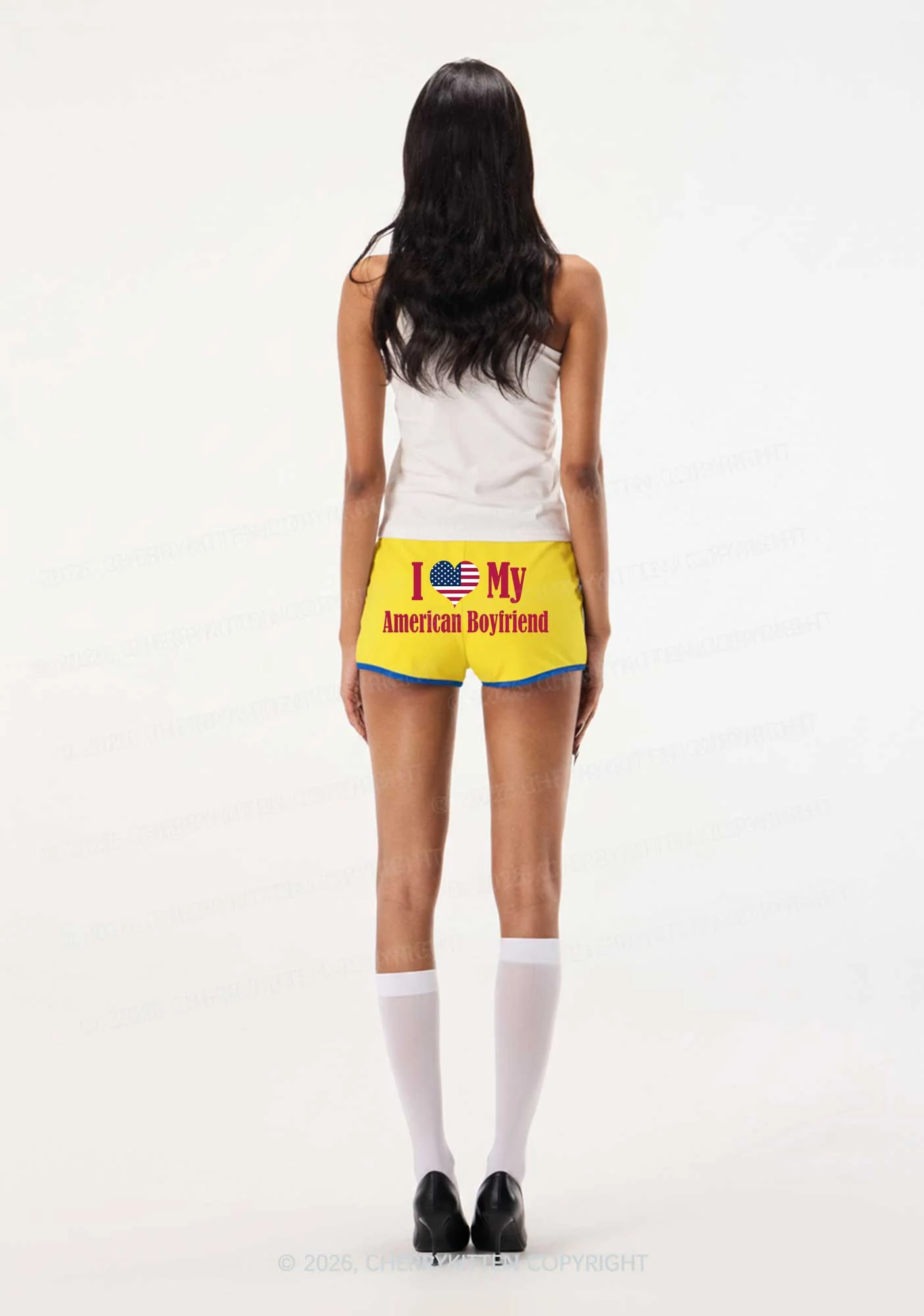 Custom Country Valentine's Day Y2K Booty Shorts Cherrykitten - Image 3