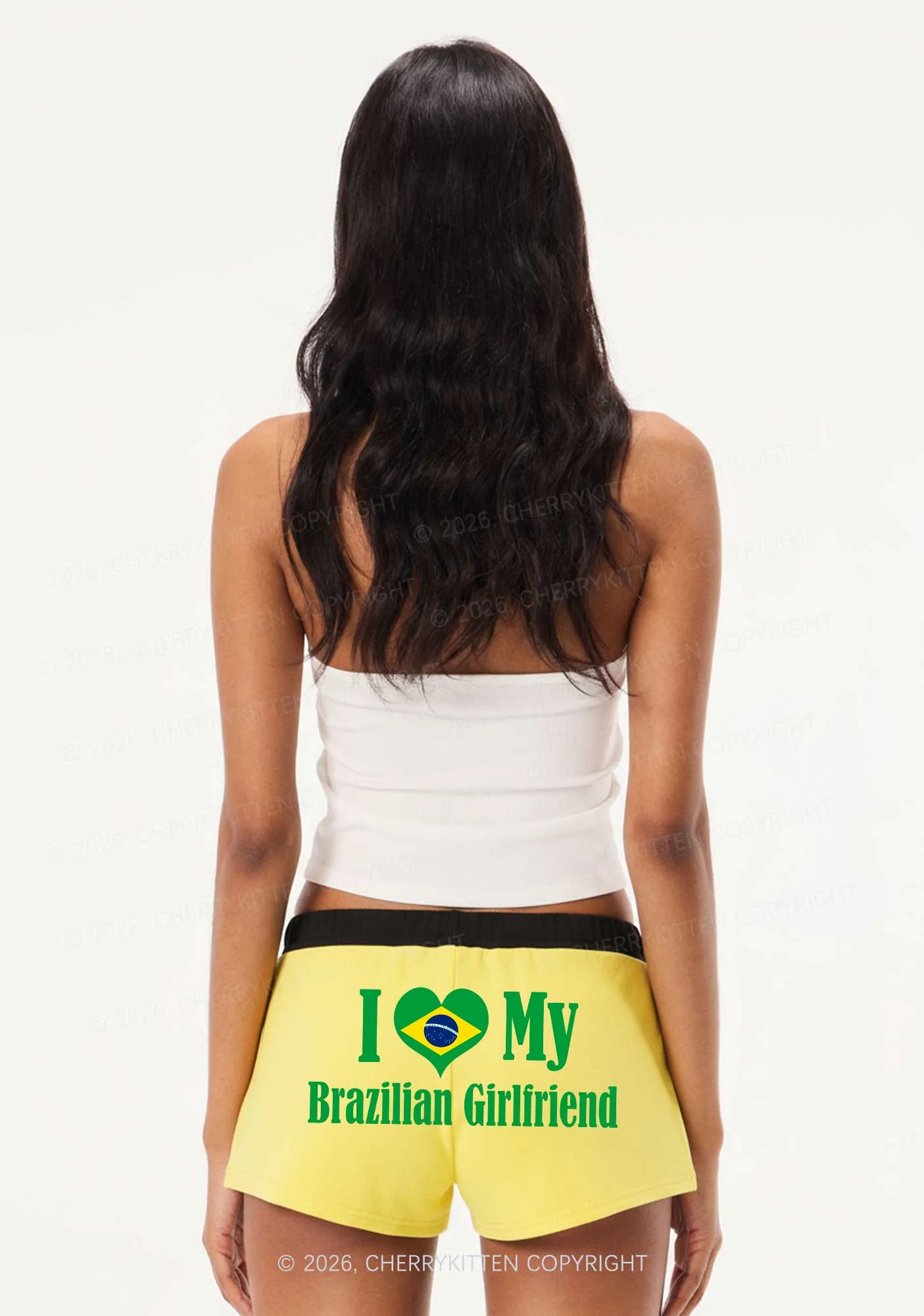 Custom Country Valentine's Day Y2K Drawstring Mini Shorts Cherrykitten - Image 3