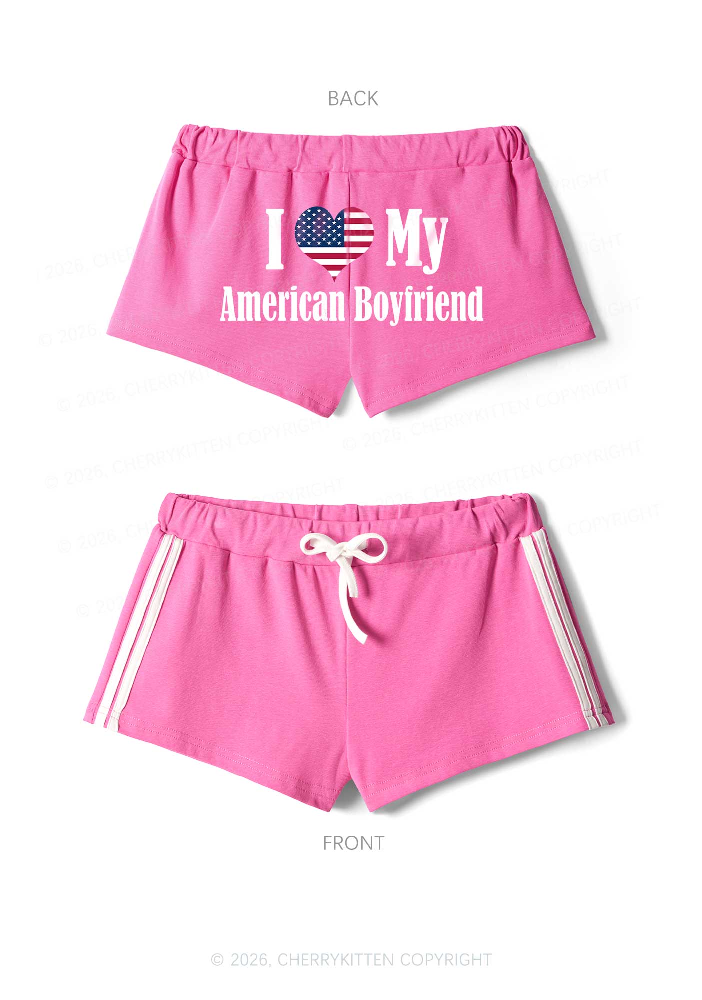 Custom Country Valentine's Day Y2K Drawstring Mini Shorts Cherrykitten - Image 5
