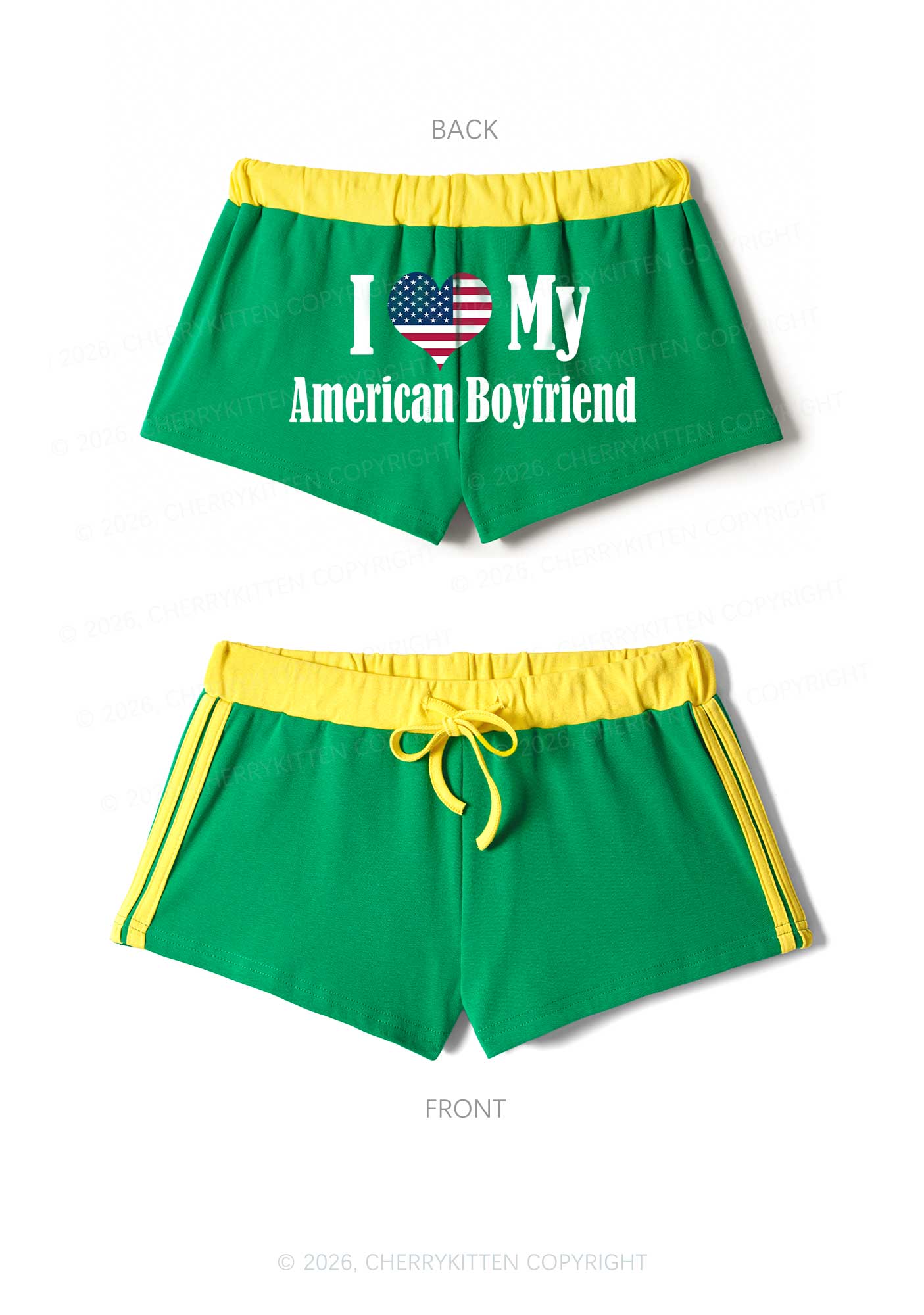 Custom Country Valentine's Day Y2K Drawstring Mini Shorts Cherrykitten - Image 6