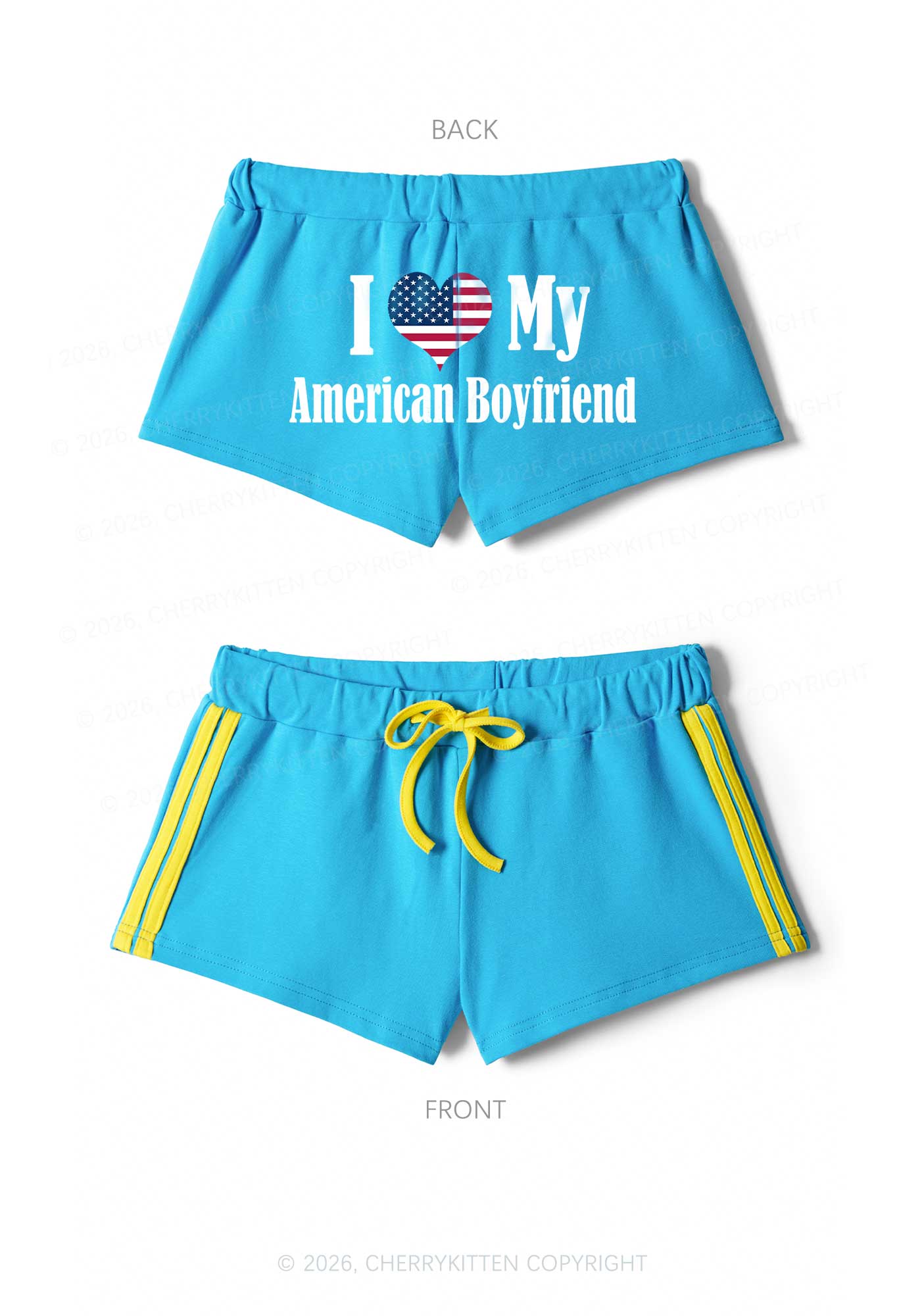 Custom Country Valentine's Day Y2K Drawstring Mini Shorts Cherrykitten - Image 7