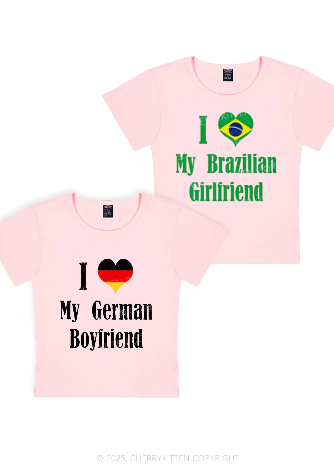 Custom Country Y2K Valentine's Day Baby Tee Cherrykitten - Image 12