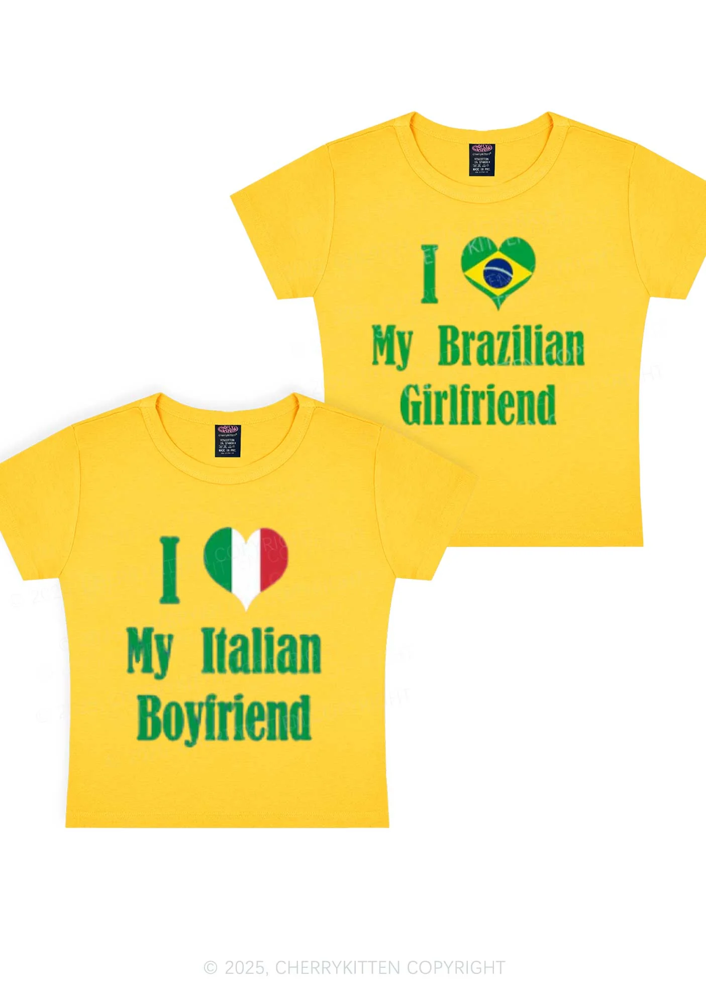 Custom Country Y2K Valentine's Day Baby Tee Cherrykitten - Image 3