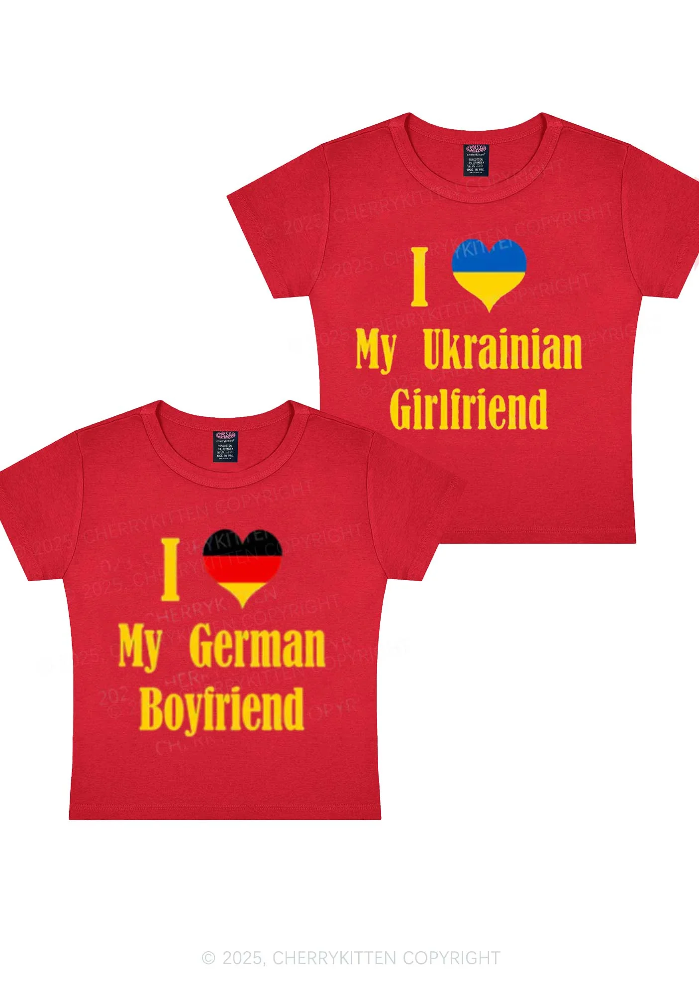 Custom Country Y2K Valentine's Day Baby Tee Cherrykitten - Image 4