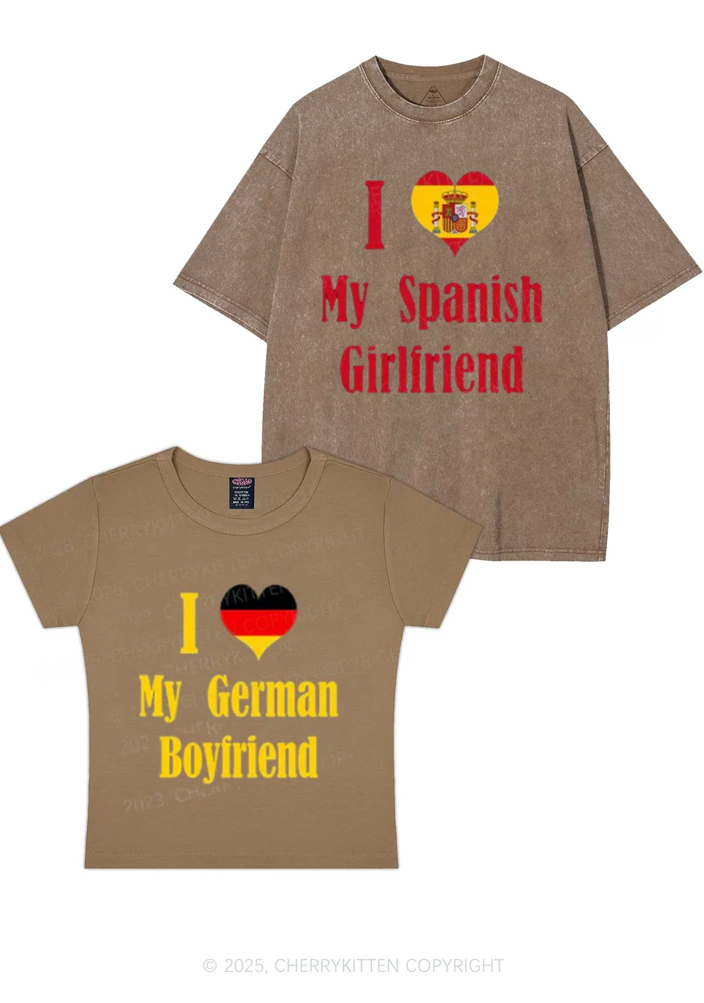 Custom Country Y2K Valentine's Day Couple Shirt Cherrykitten - Image 8