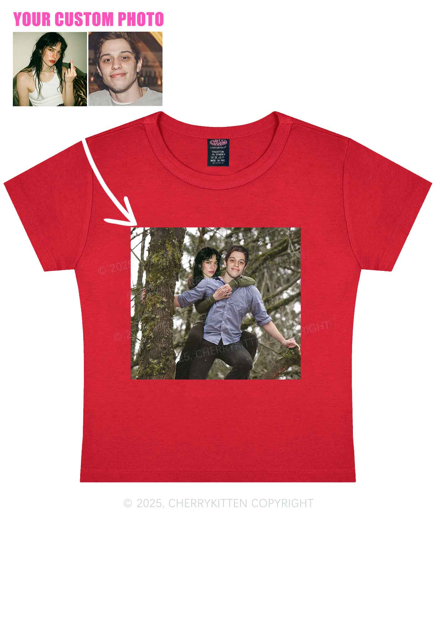 Custom Couple Face Y2K Baby Tee Cherrykitten - Image 10