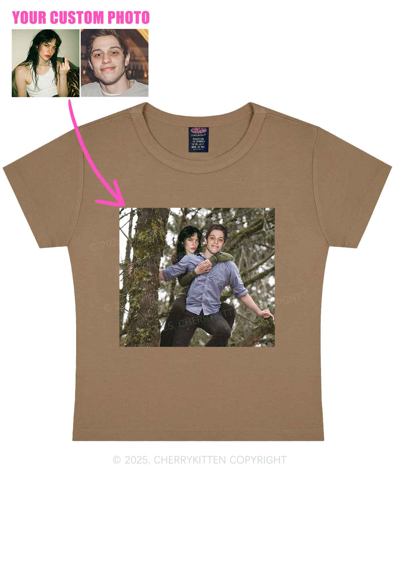 Custom Couple Face Y2K Baby Tee Cherrykitten - Image 11