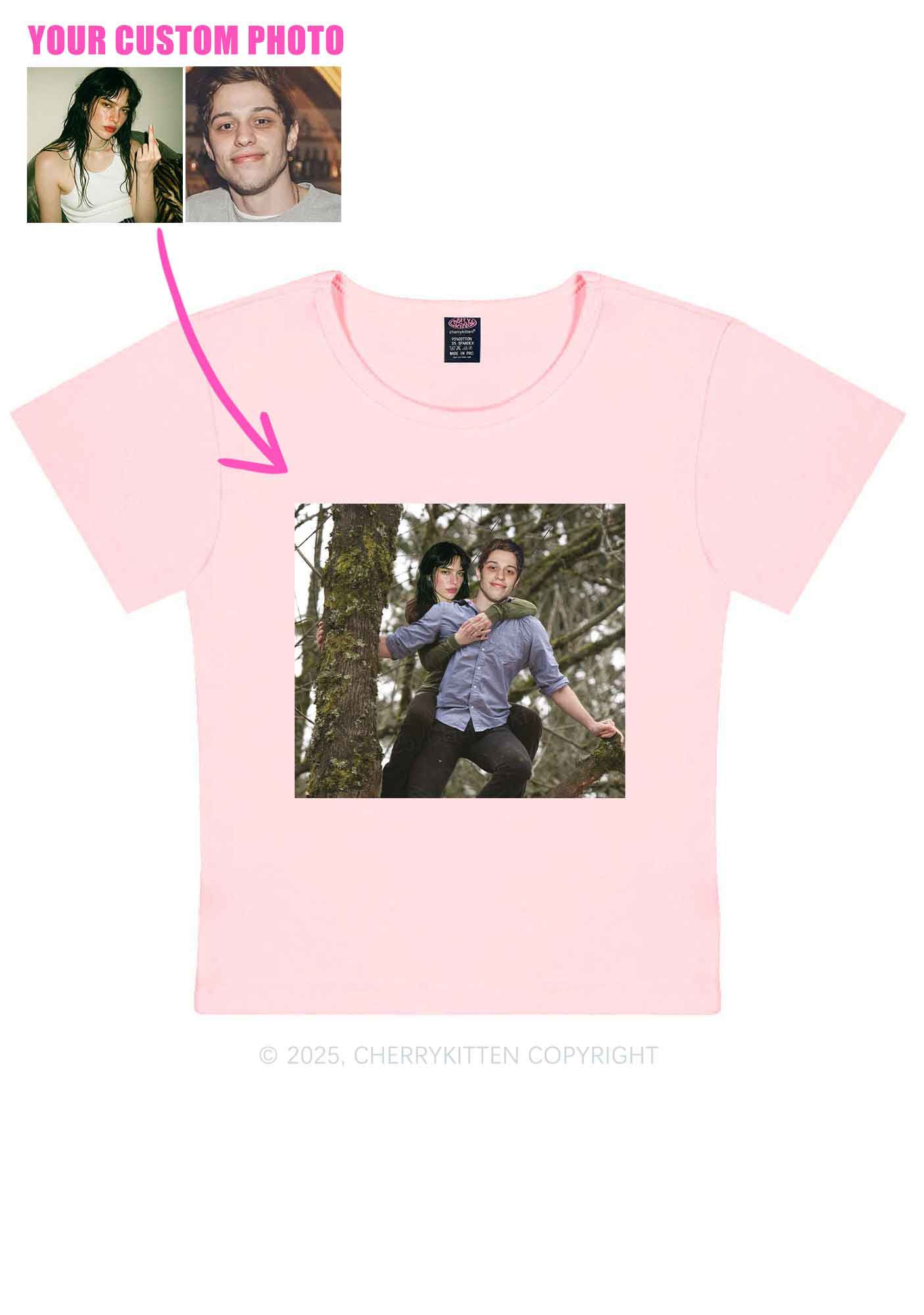 Custom Couple Face Y2K Baby Tee Cherrykitten - Image 12