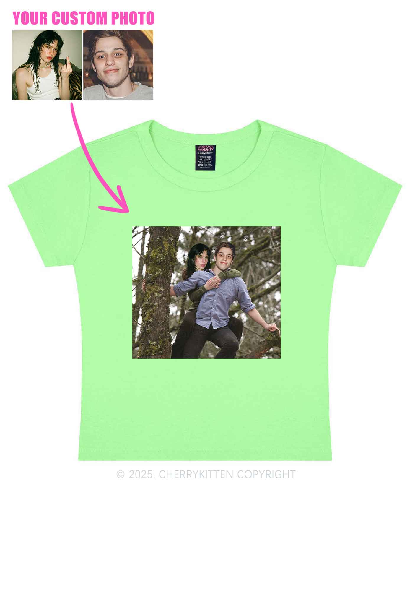 Custom Couple Face Y2K Baby Tee Cherrykitten - Image 13